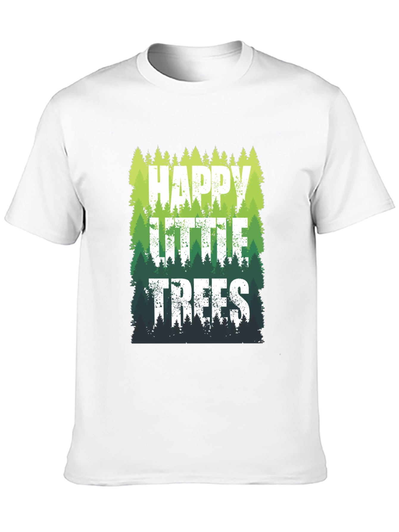 Black Happy Little Trees Graphic T-Shirt view 10