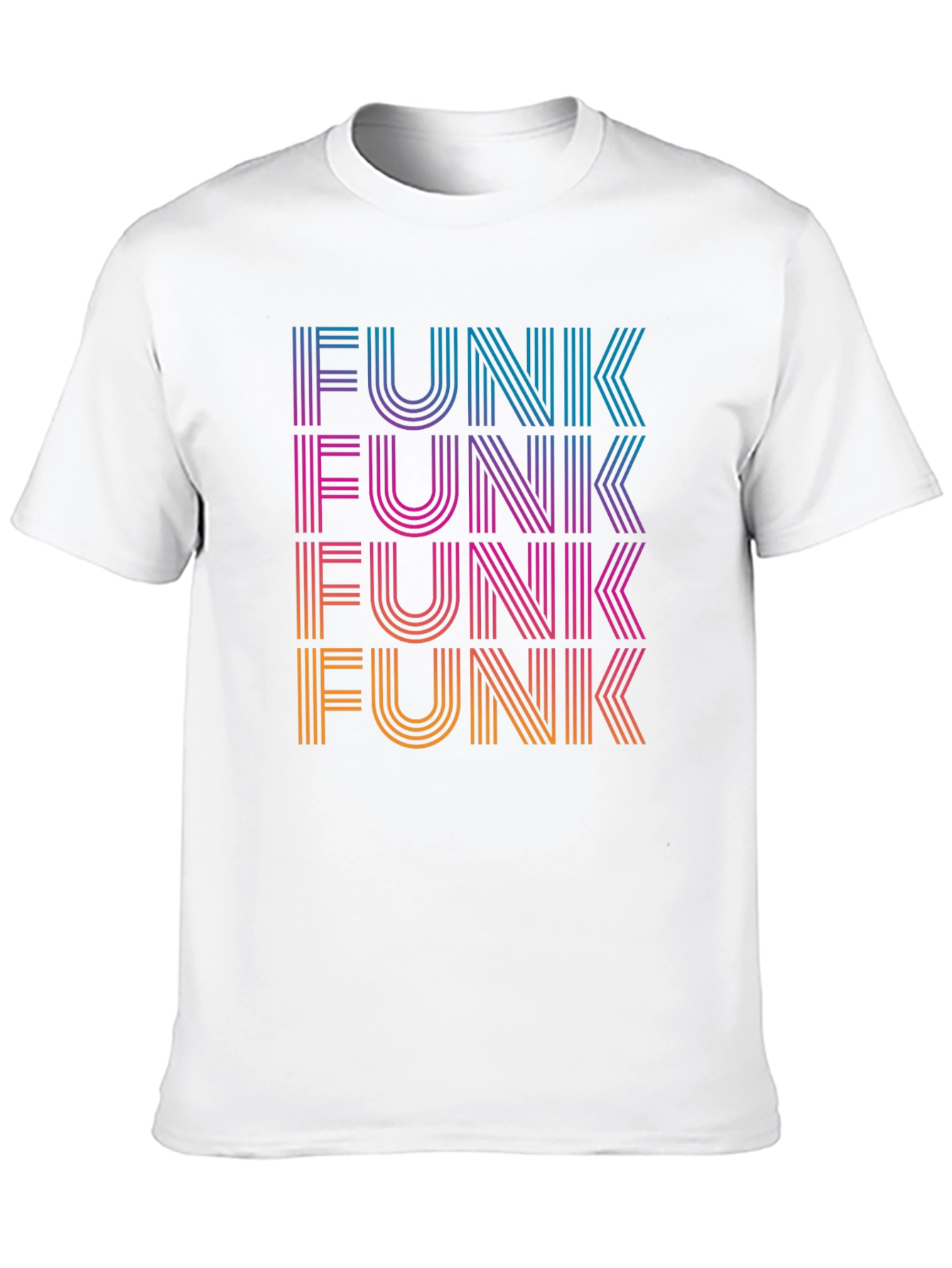 Black Retro Funk T-Shirt - Striped Text Design view 10
