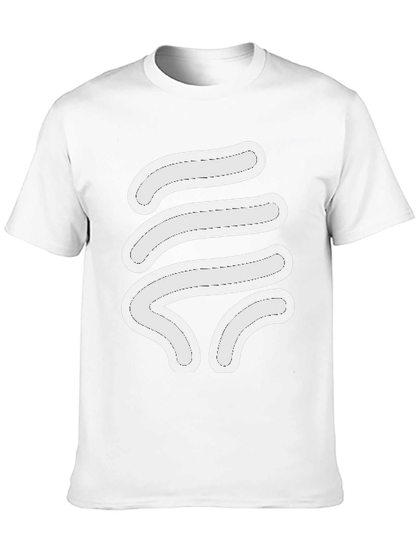 Black Abstract White Design Black Tee Shirt view 10