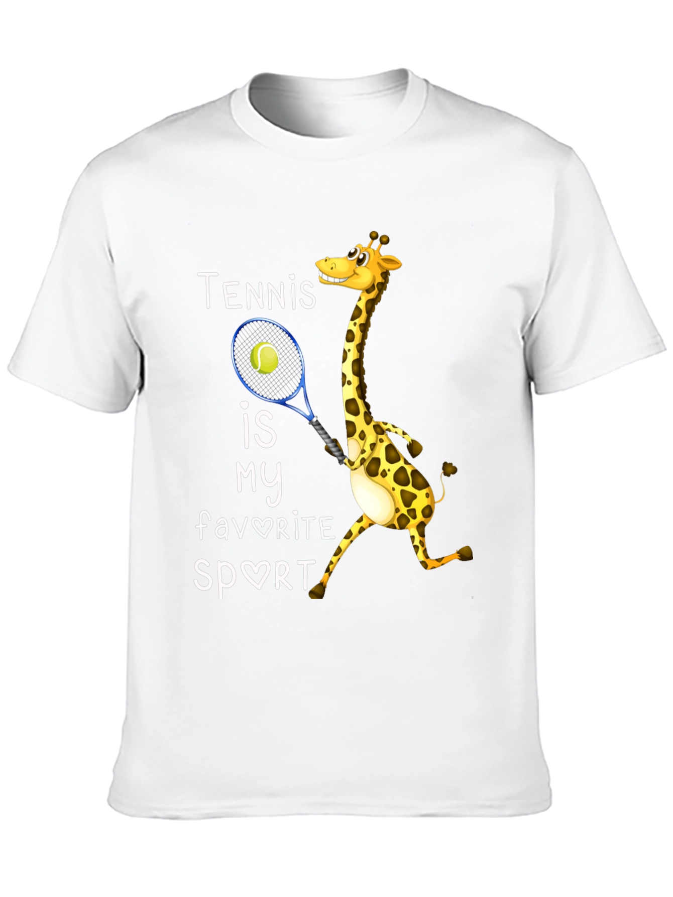 Black Tennis Giraffe Graphic T-Shirt view 10