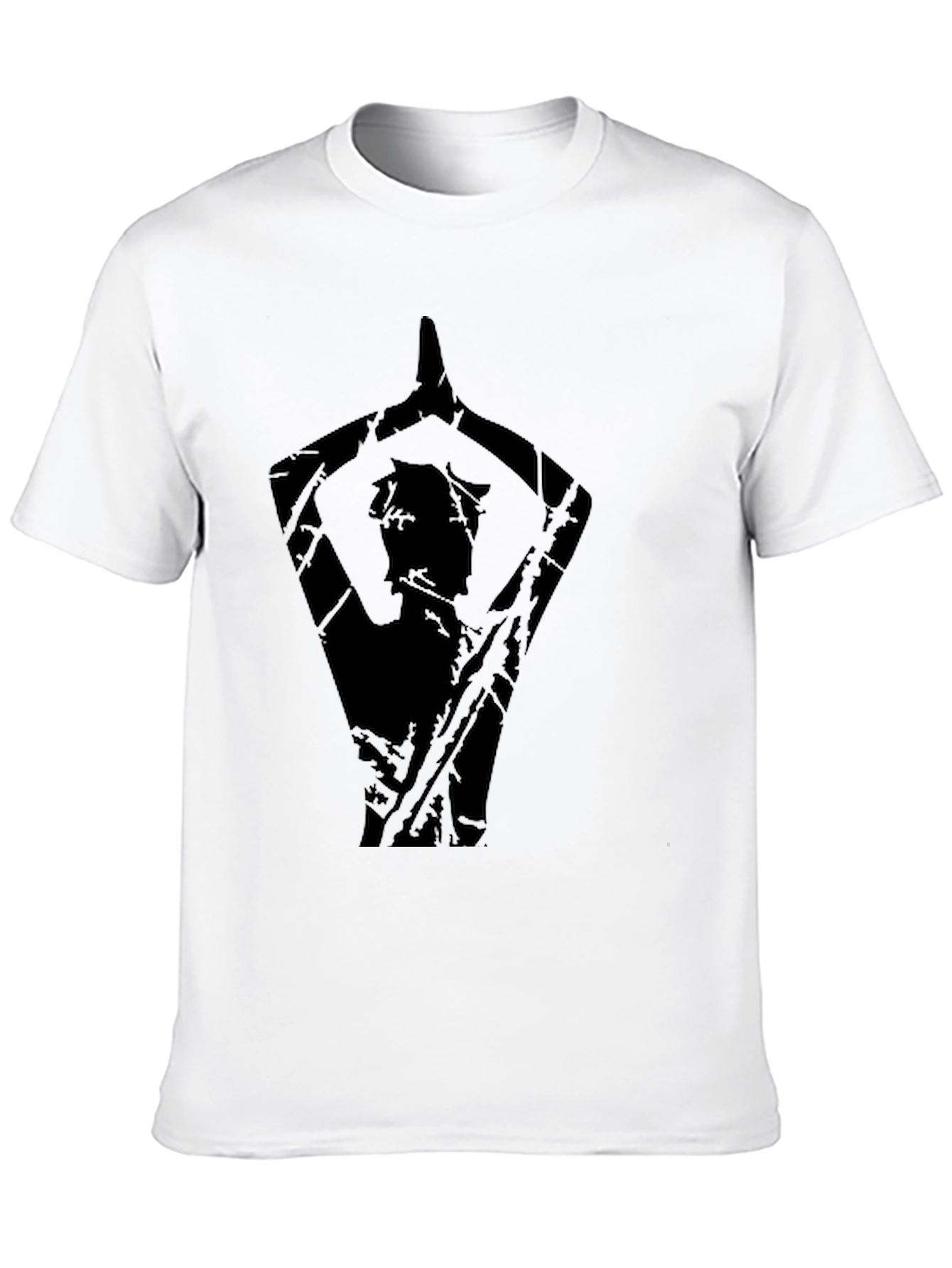 Black Men's Black Yoga Silhouette Graphic Tee view 10