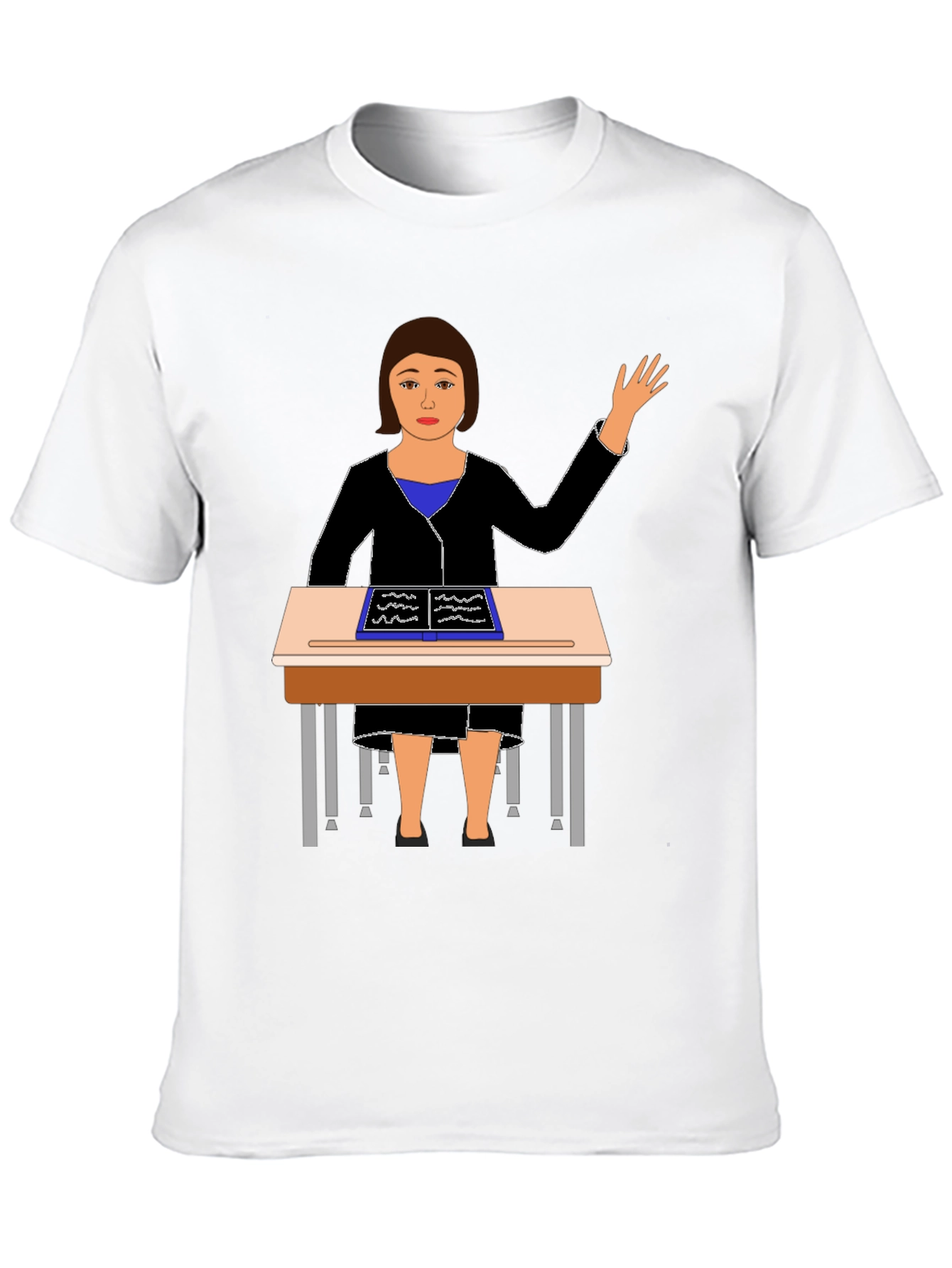 Black Teacher at Desk Graphic Tee view 10