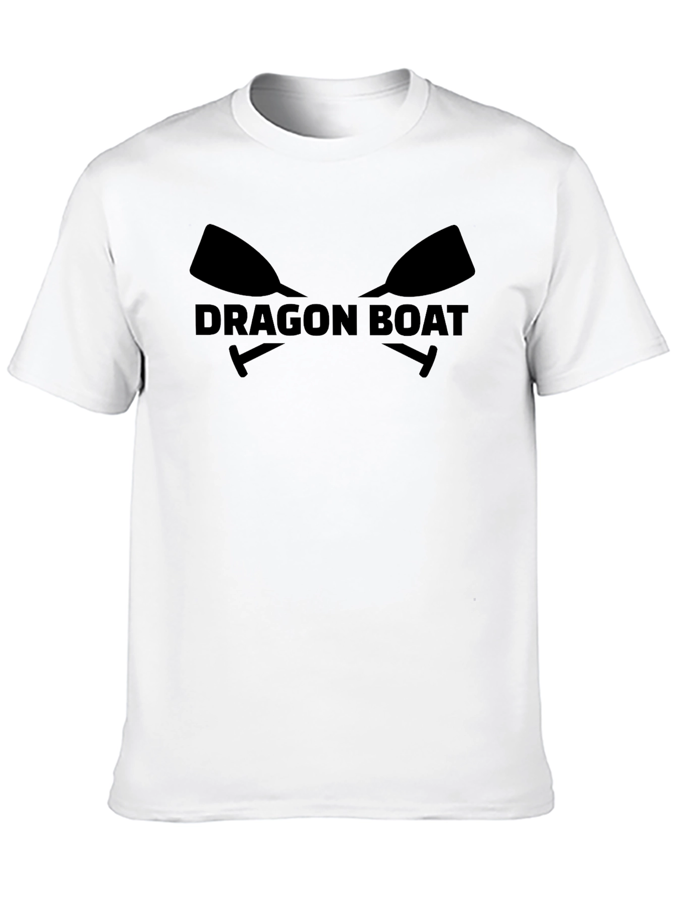 Black Dragon Boat T-Shirt - Paddles & Text Design view 10