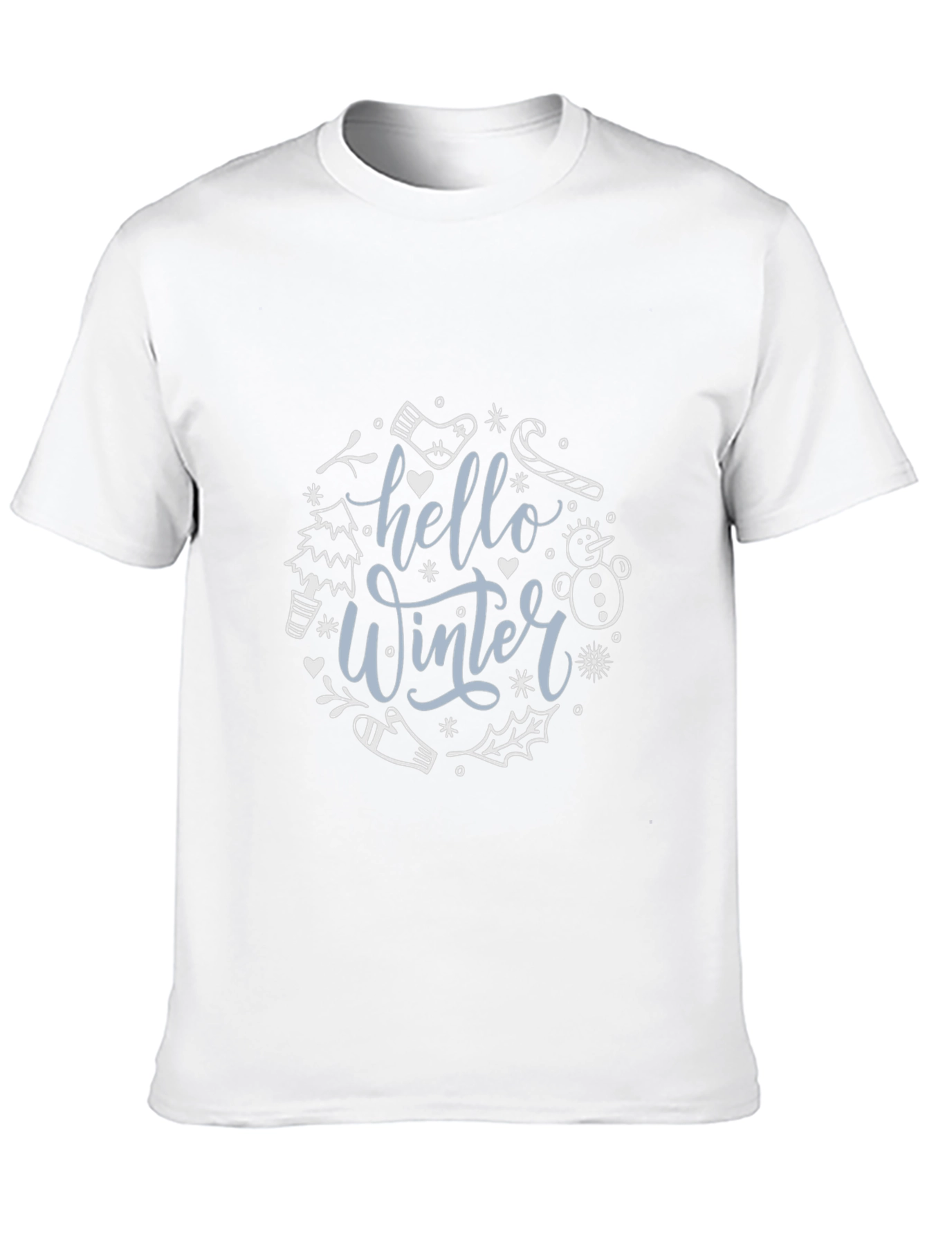 Black Hello Winter Graphic Tee - Black Cotton Blend view 10