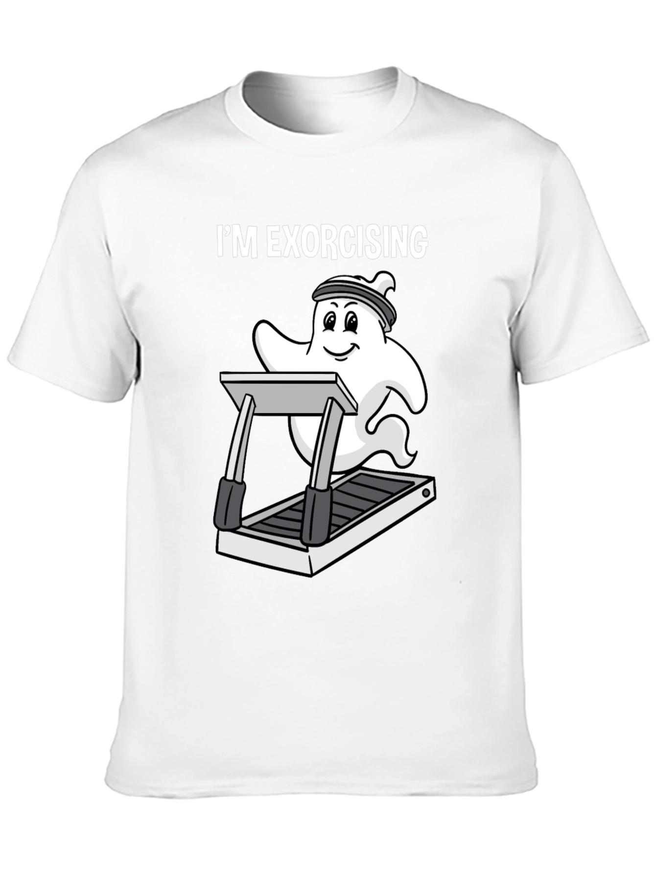 Black Funny Ghost Exorcising T-Shirt view 10