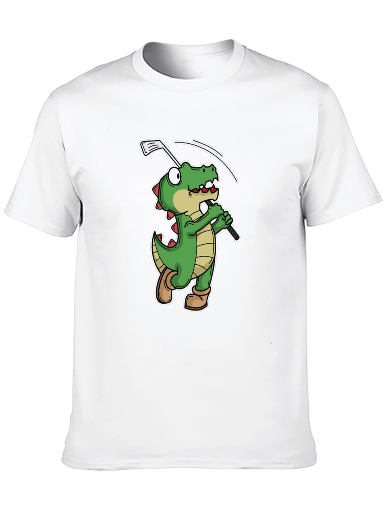 Black Golfing Alligator T-Shirt - Black Crew Neck Tee view 10