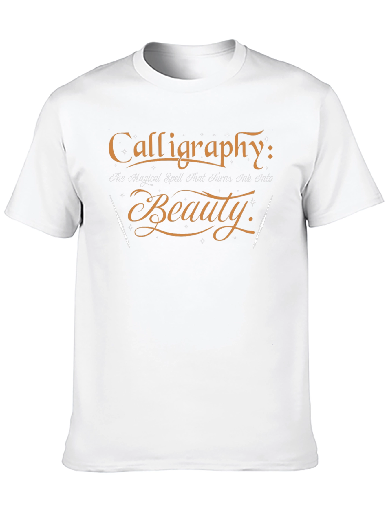 Black Calligraphy Beauty T-Shirt: Magical Ink Spell view 10