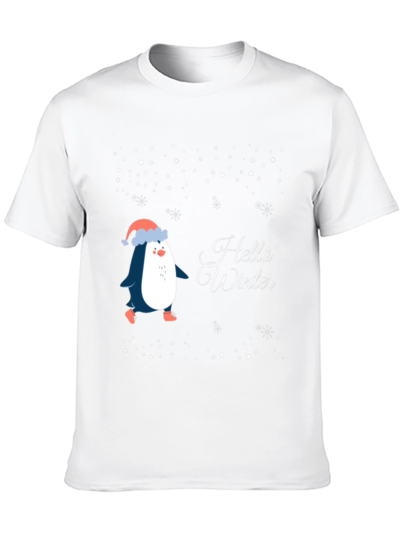 Black Hello Winter Penguin T-Shirt view 10