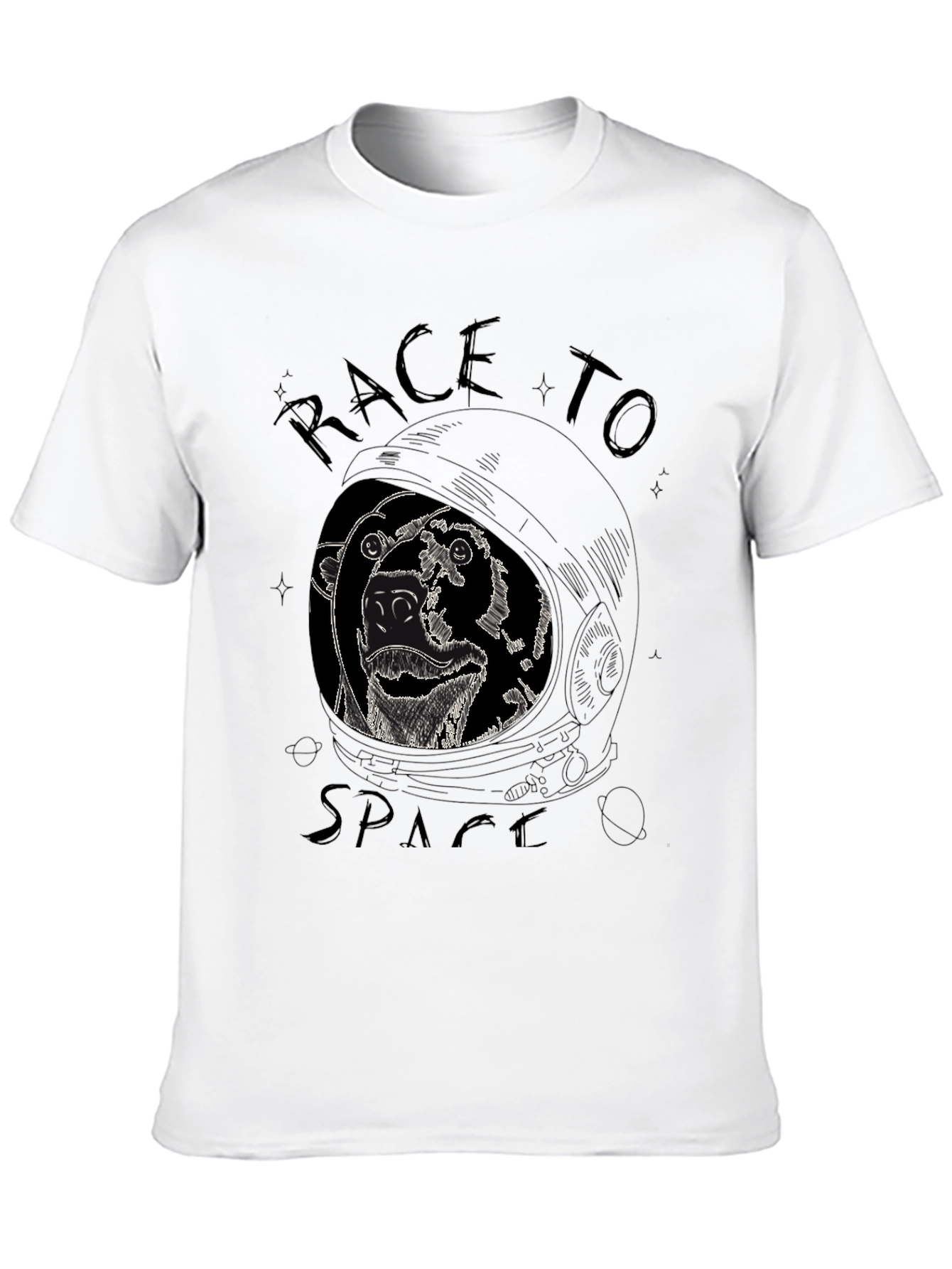 Black Race to Space Graphic Tee - Black T-Shirt view 10