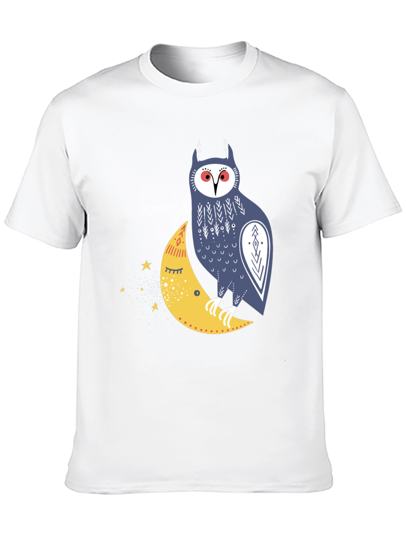 Black Owl on Moon Graphic T-Shirt - Black view 10