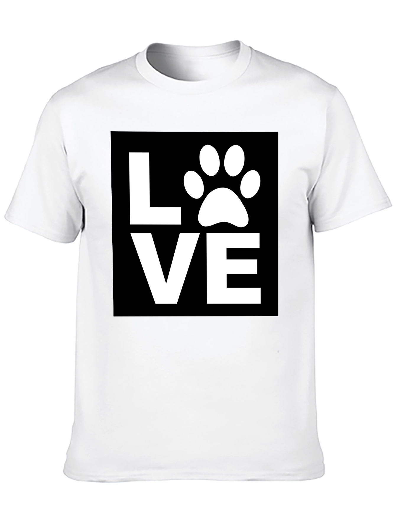 Black Love Paw Print Graphic Tee - Black Cotton Blend Shirt view 10