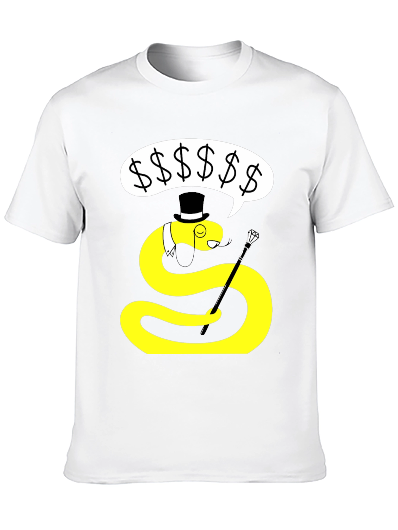 Black Dapper Snake T-Shirt - Funny Cartoon Animal Tee view 10