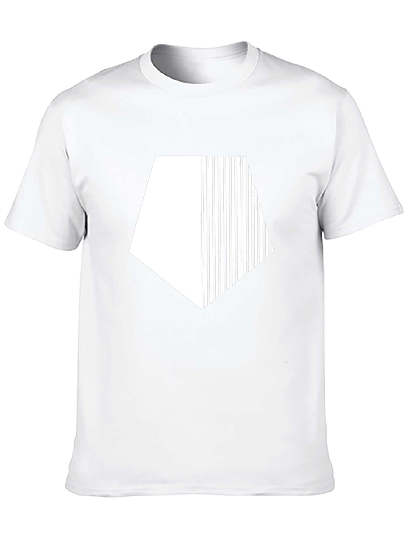 Black Modern Geometric Graphic Tee - Black Cotton Blend view 10