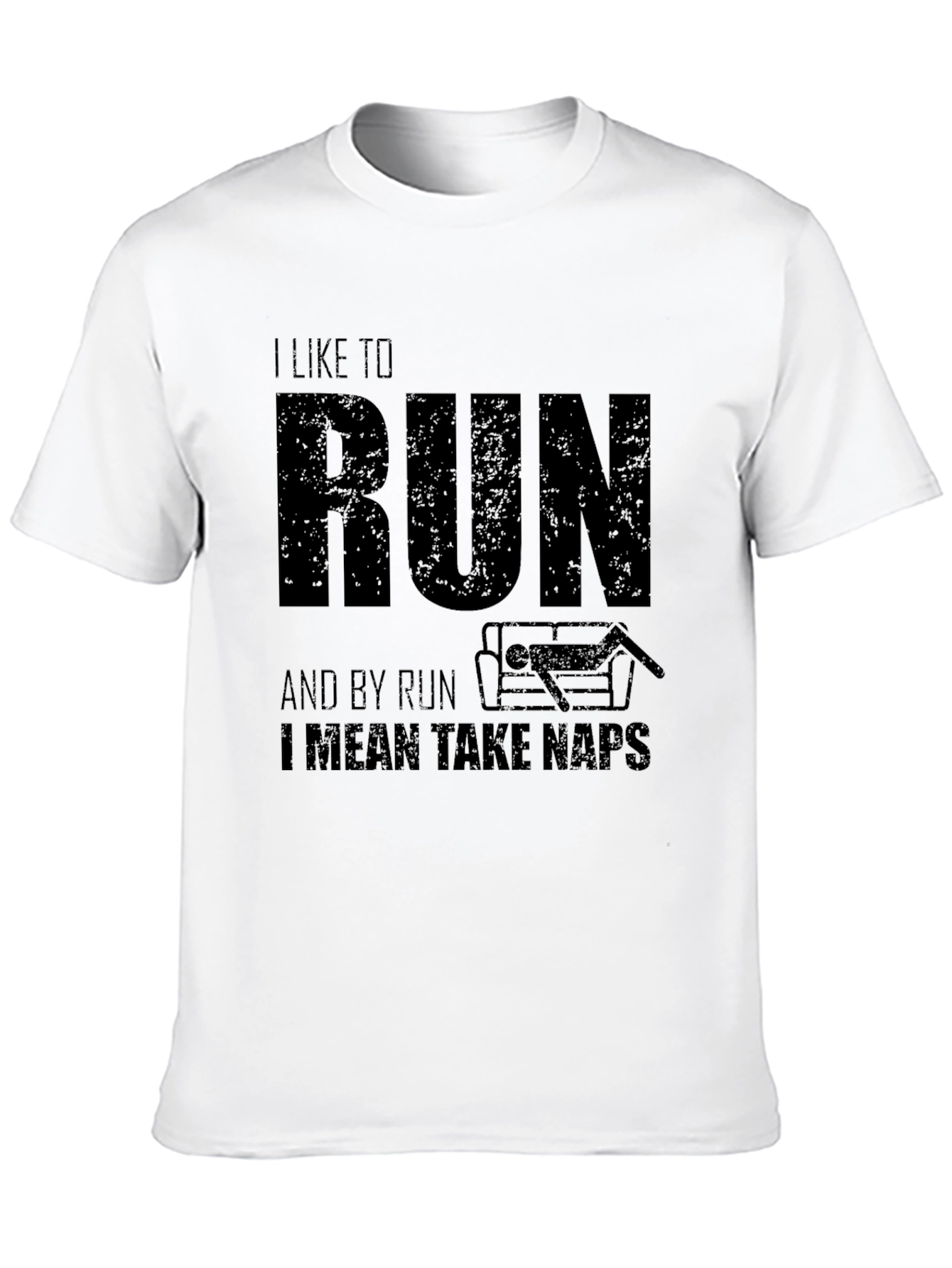 Black I Like to Run Funny Nap T-Shirt view 10