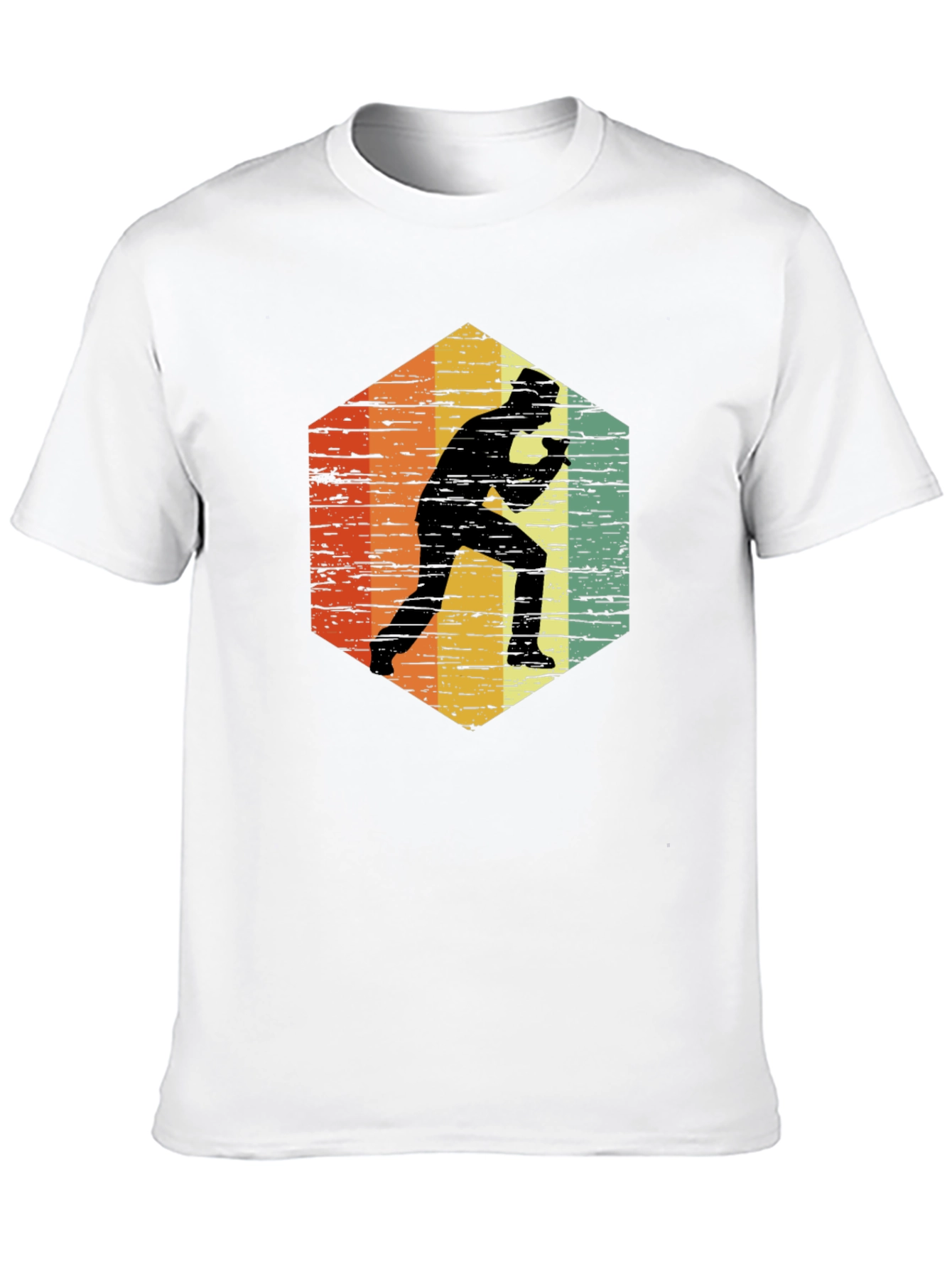 Black Retro Table Tennis Player T-Shirt view 10