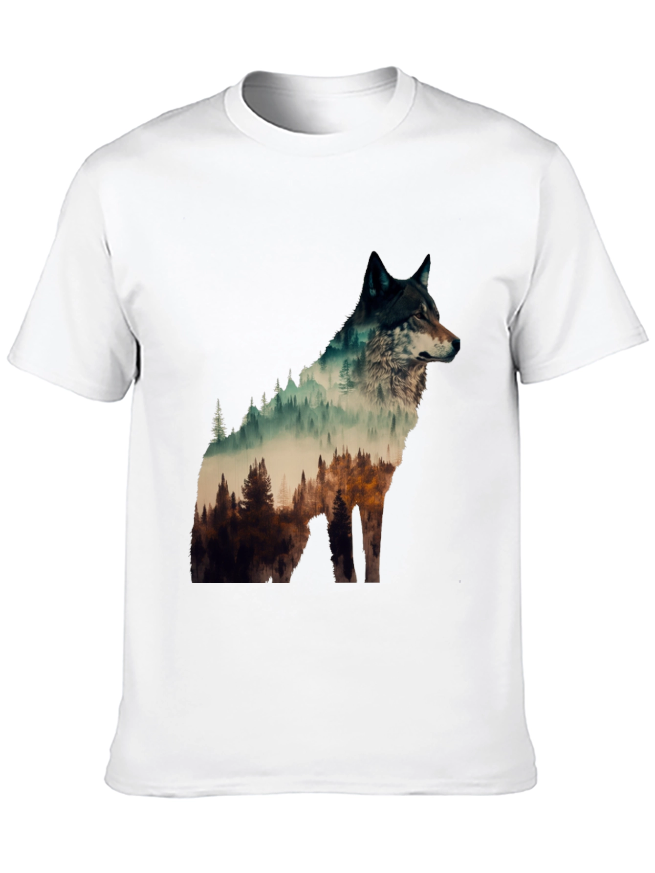 Black Wolf Forest Graphic Tee - Nature Lover's T-Shirt view 10