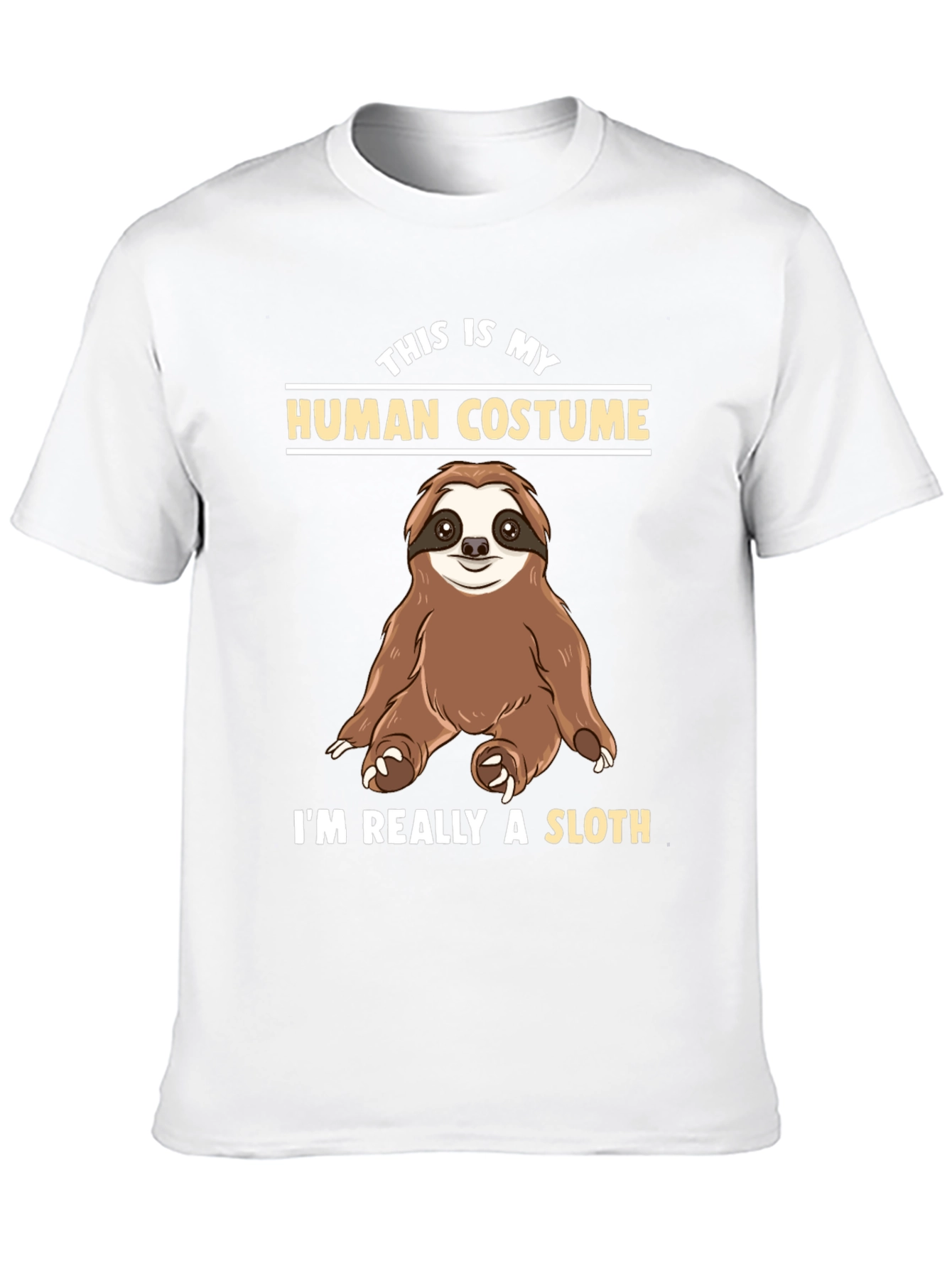 Black Funny Sloth Human Costume T-Shirt view 10