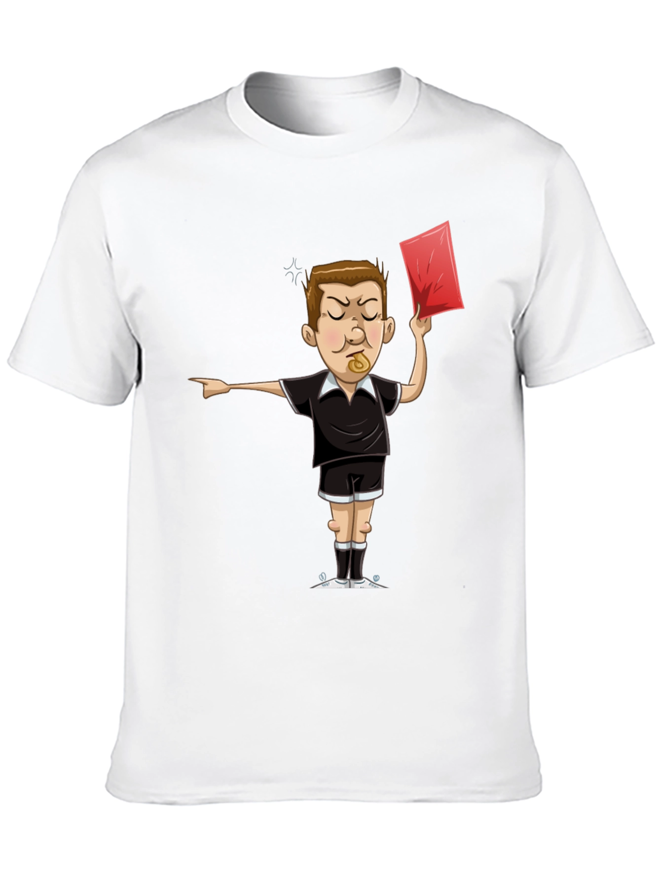 Black Funny Referee T-Shirt - Red Card Graphic Tee view 10