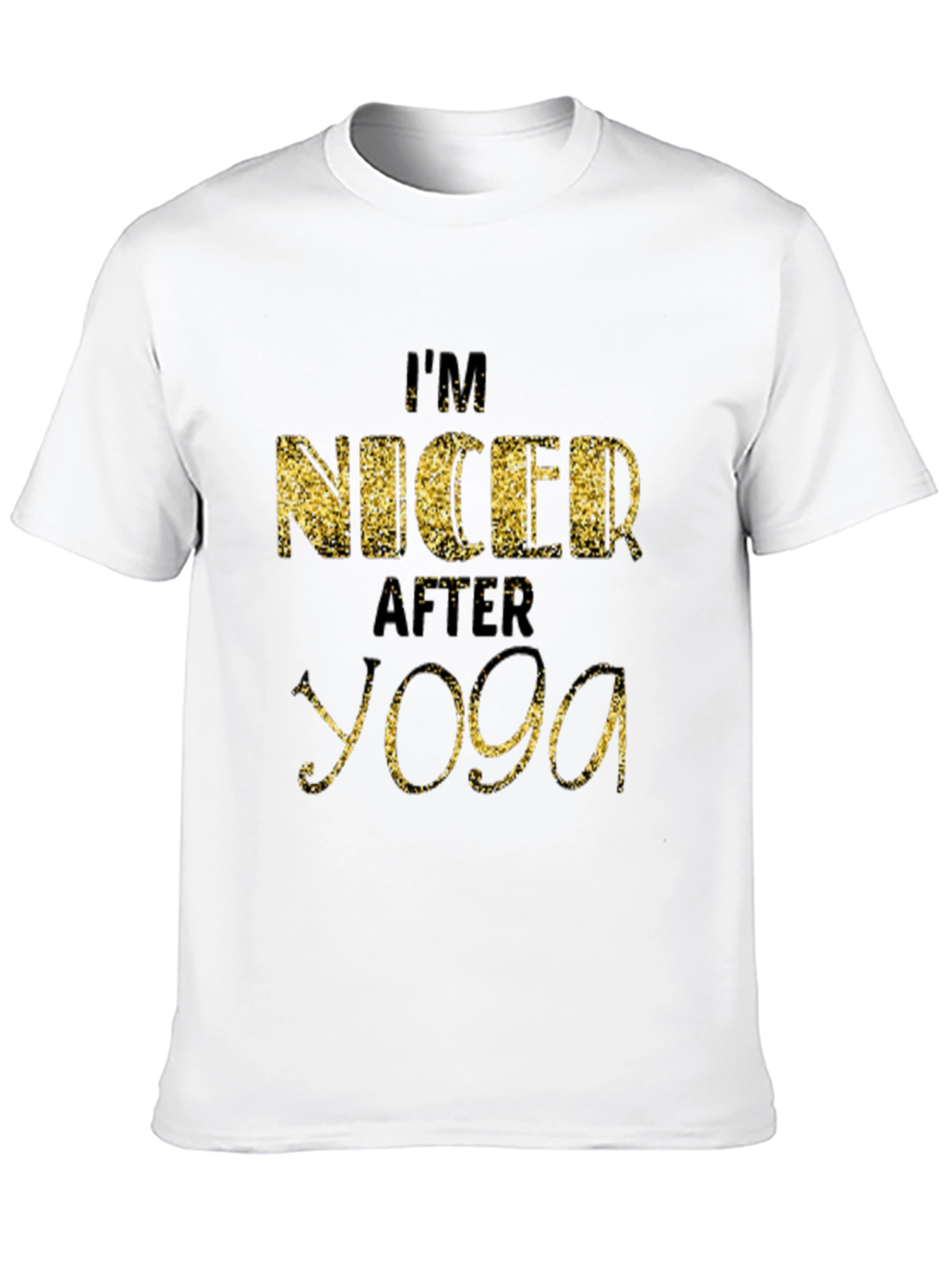 Black I'm Nicer After Yoga T-Shirt - Trendy Graphic Tee view 10