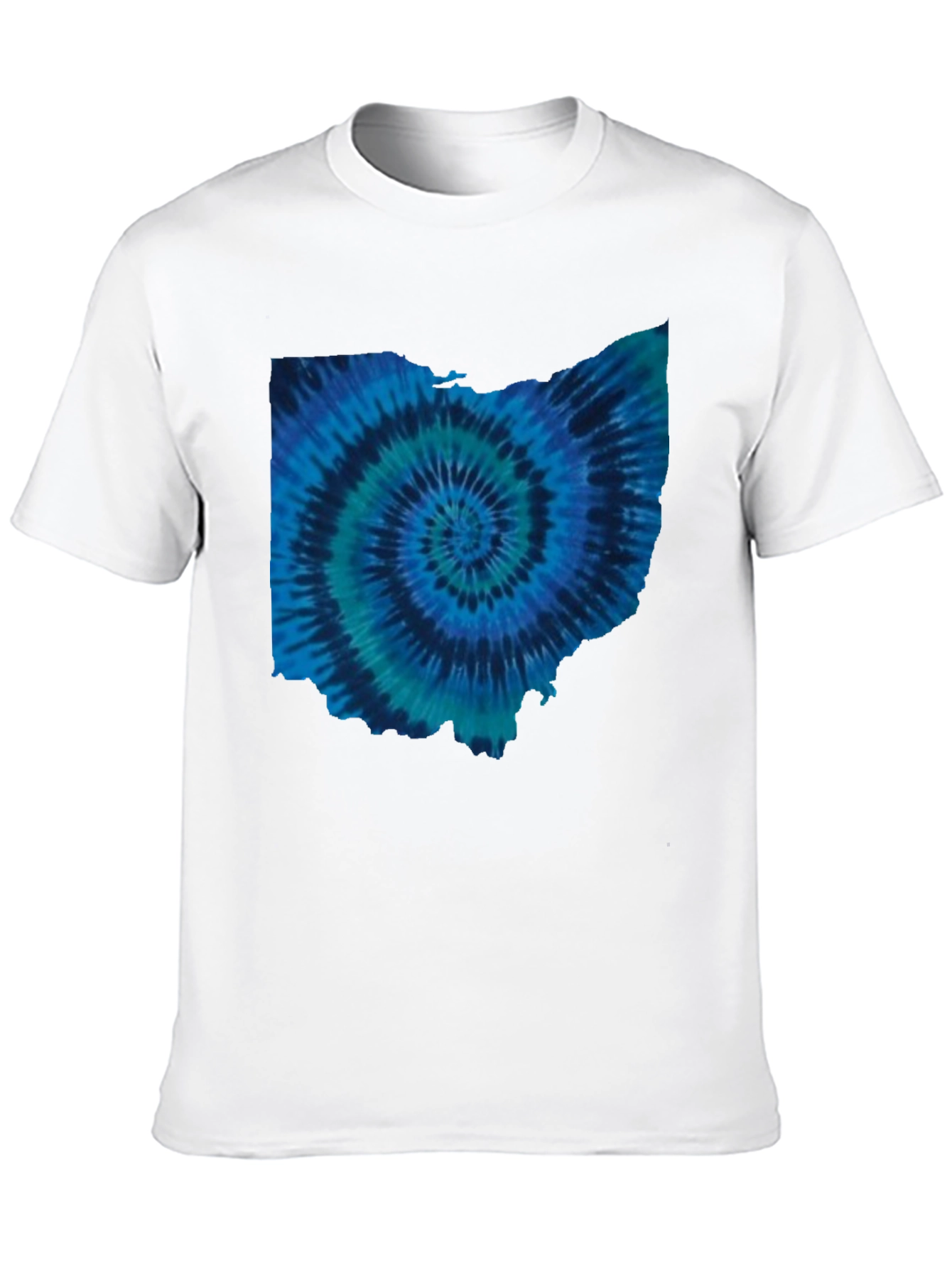 Black Ohio Tie Dye State Shape T-Shirt view 10