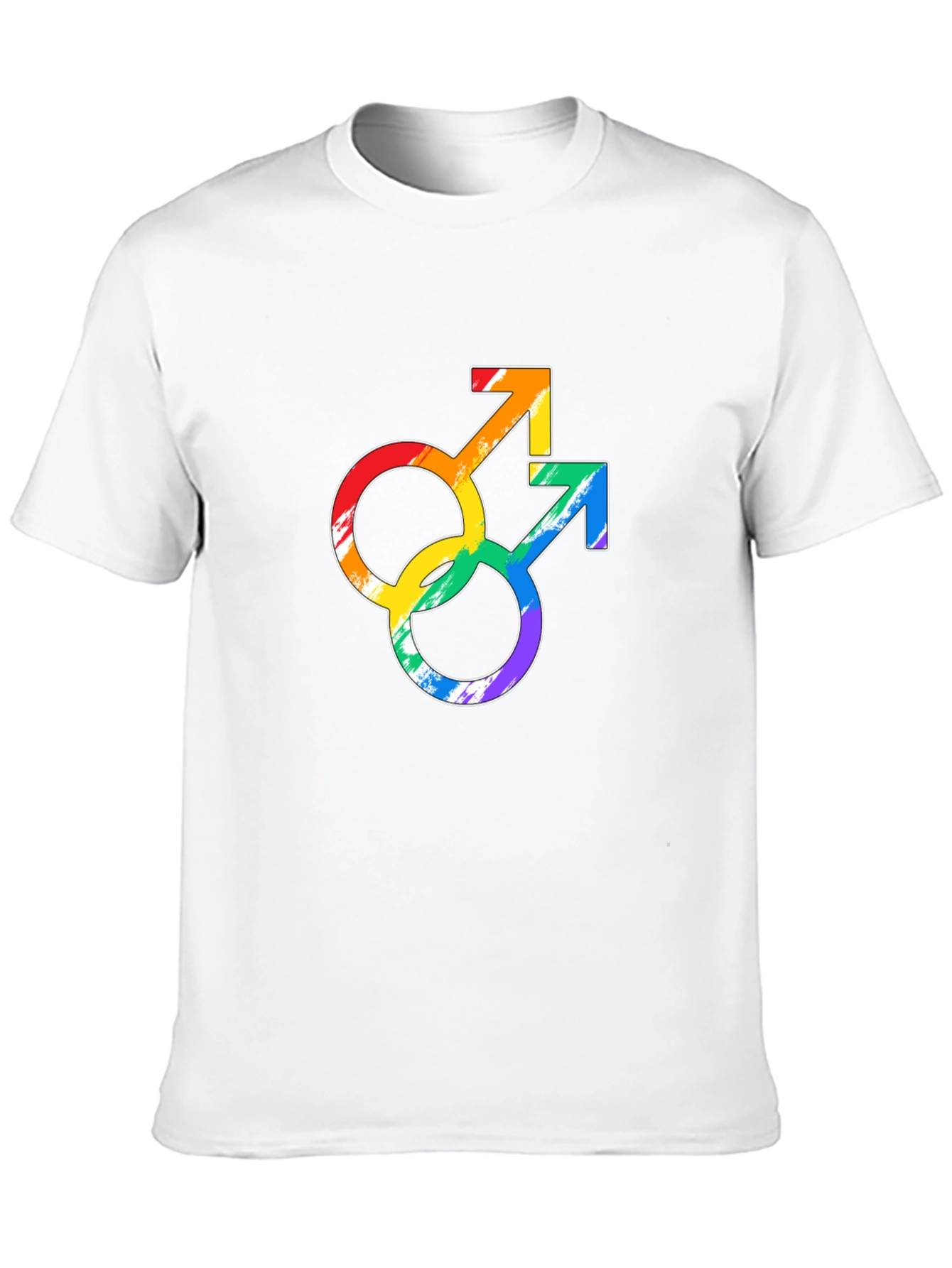 Black Rainbow Gay Pride Double Mars Symbol Black T-Shirt view 10