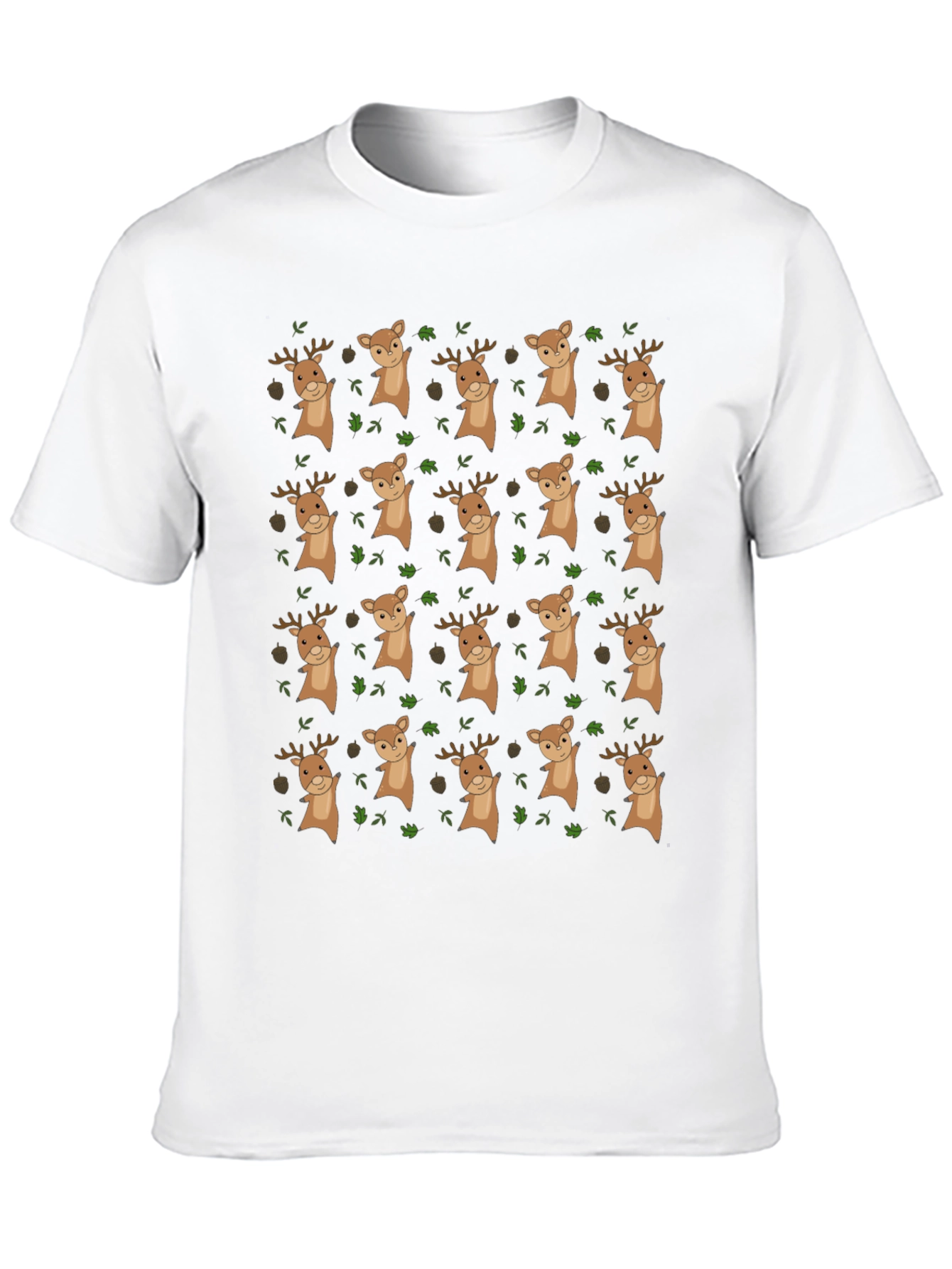 Black Novelty Deer Pattern T-Shirt view 10