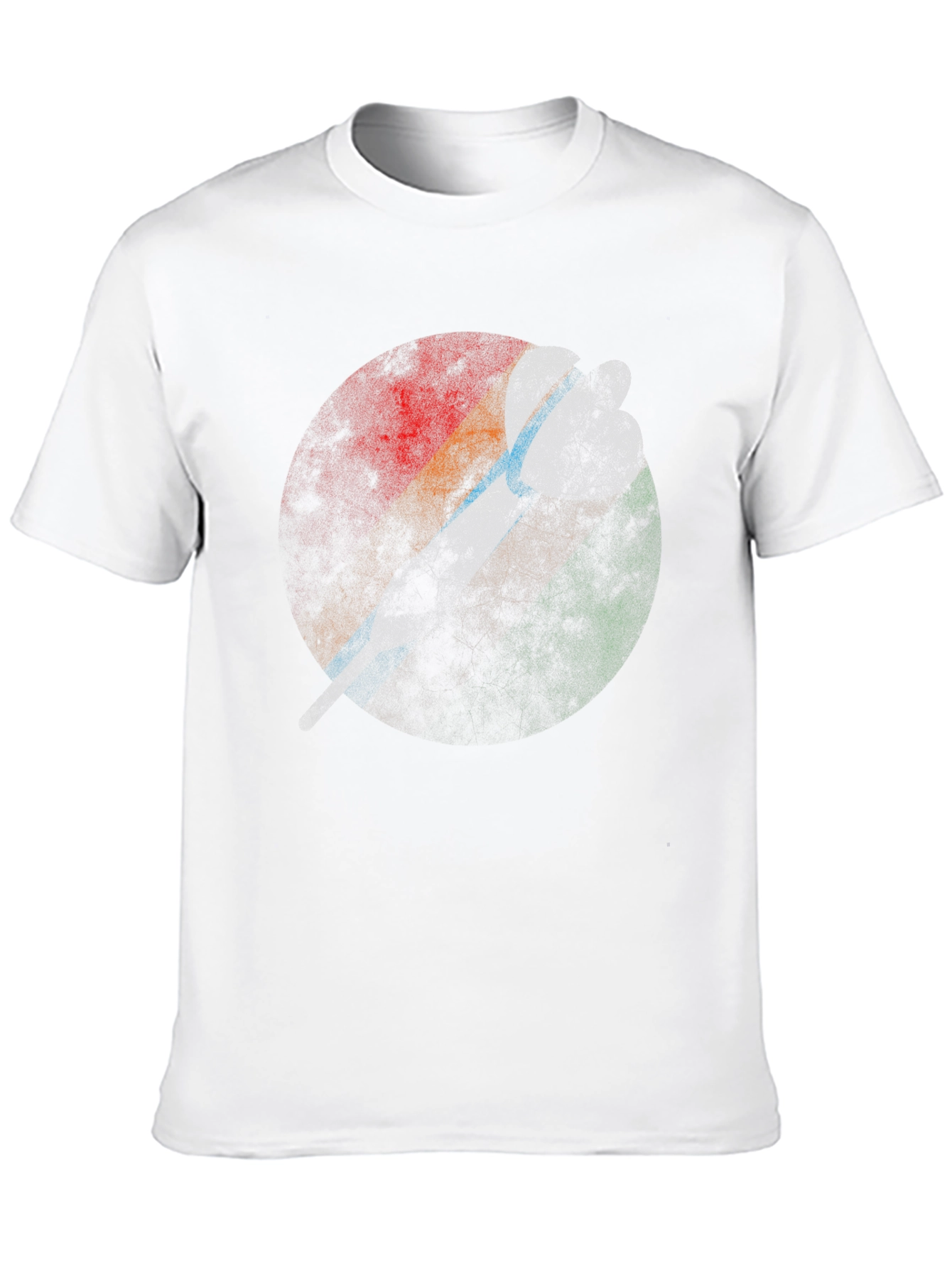 Black Vintage Graphic Tee - Retro Circle Design - Men's Black T-Shirt view 10