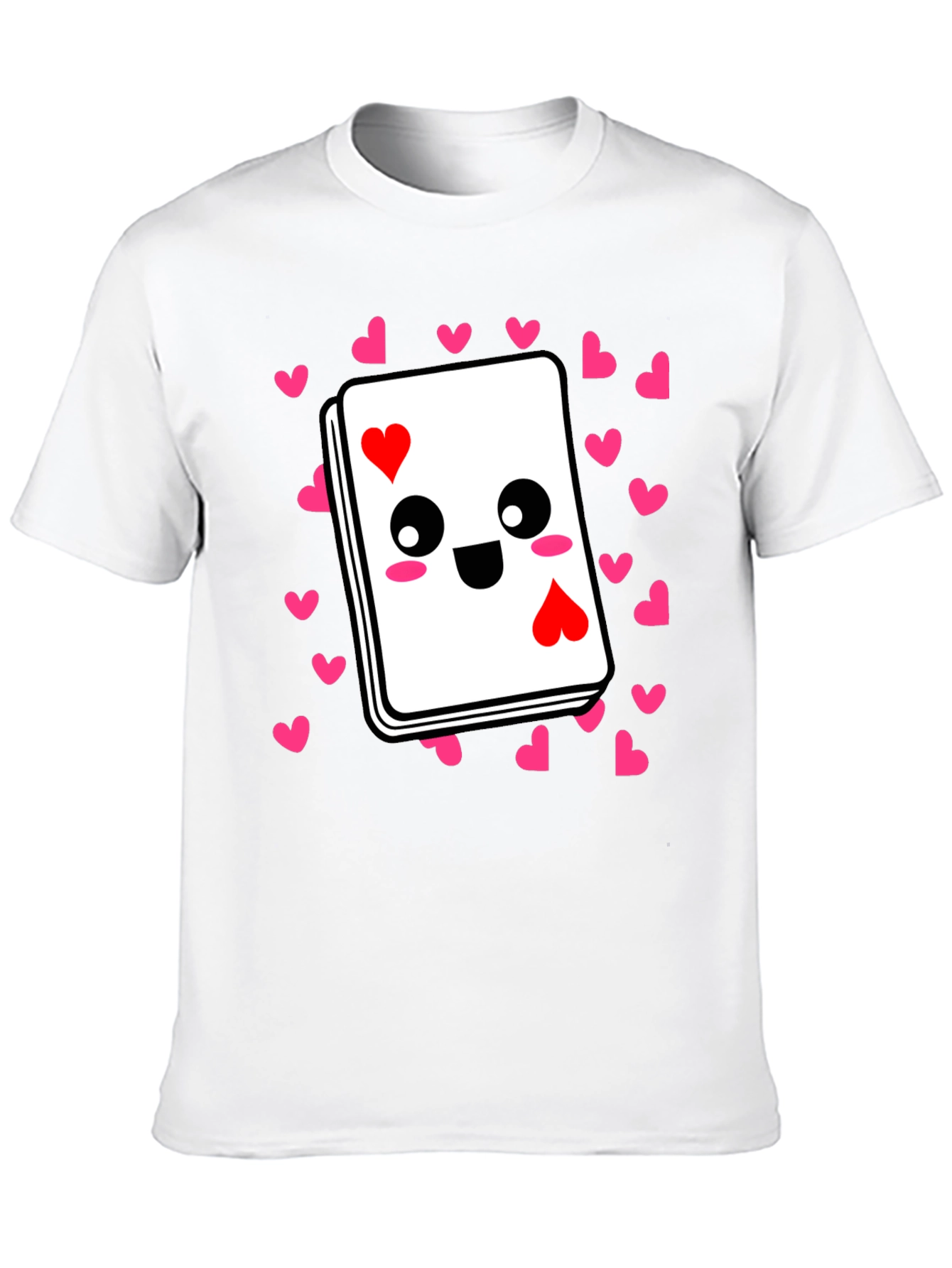Black Ace of Hearts Kawaii T-Shirt - Playful Valentine's Day Tee view 10