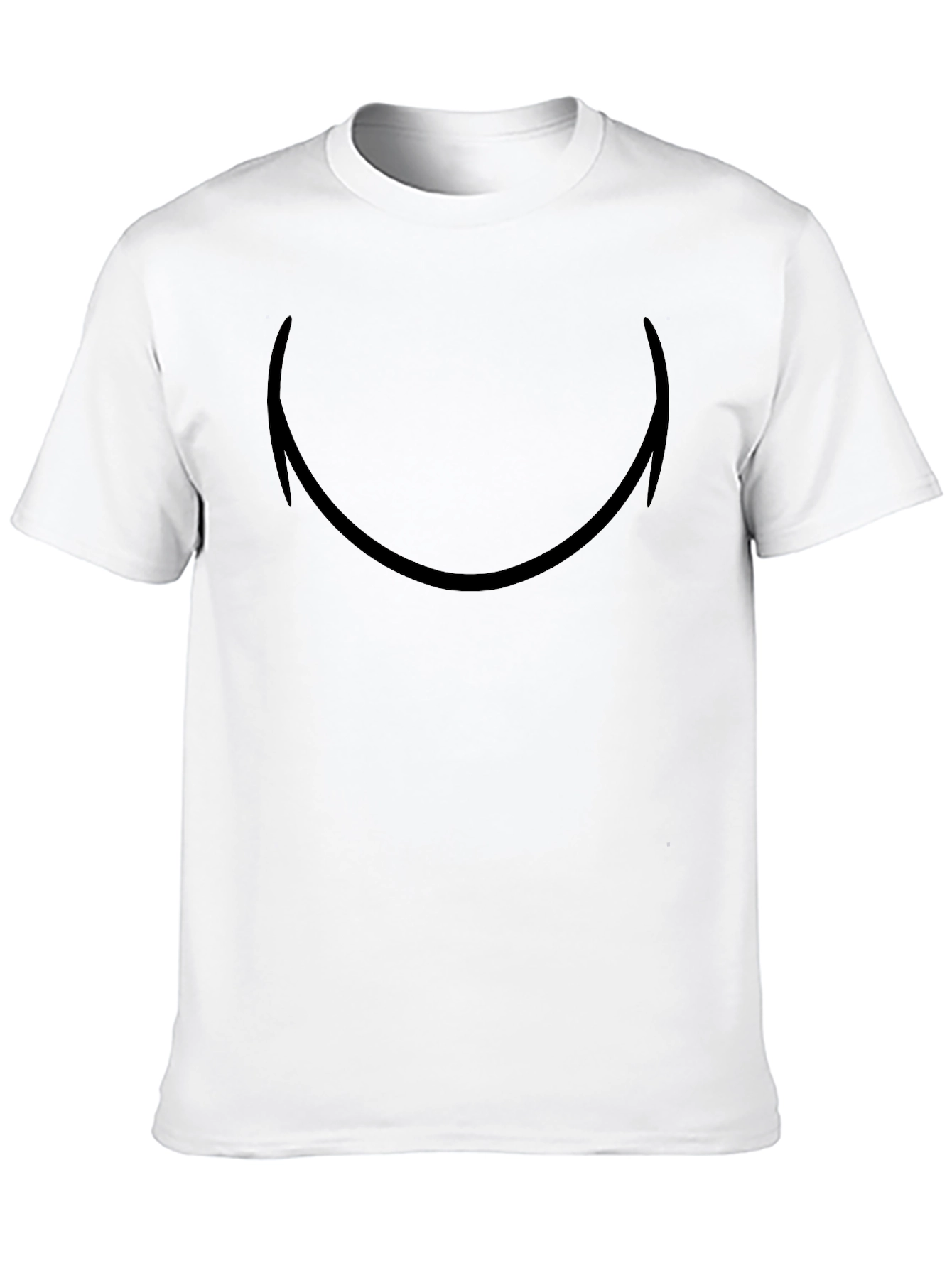 Black Minimalist Smiley Face Graphic Tee - Soft Cotton Blend view 10