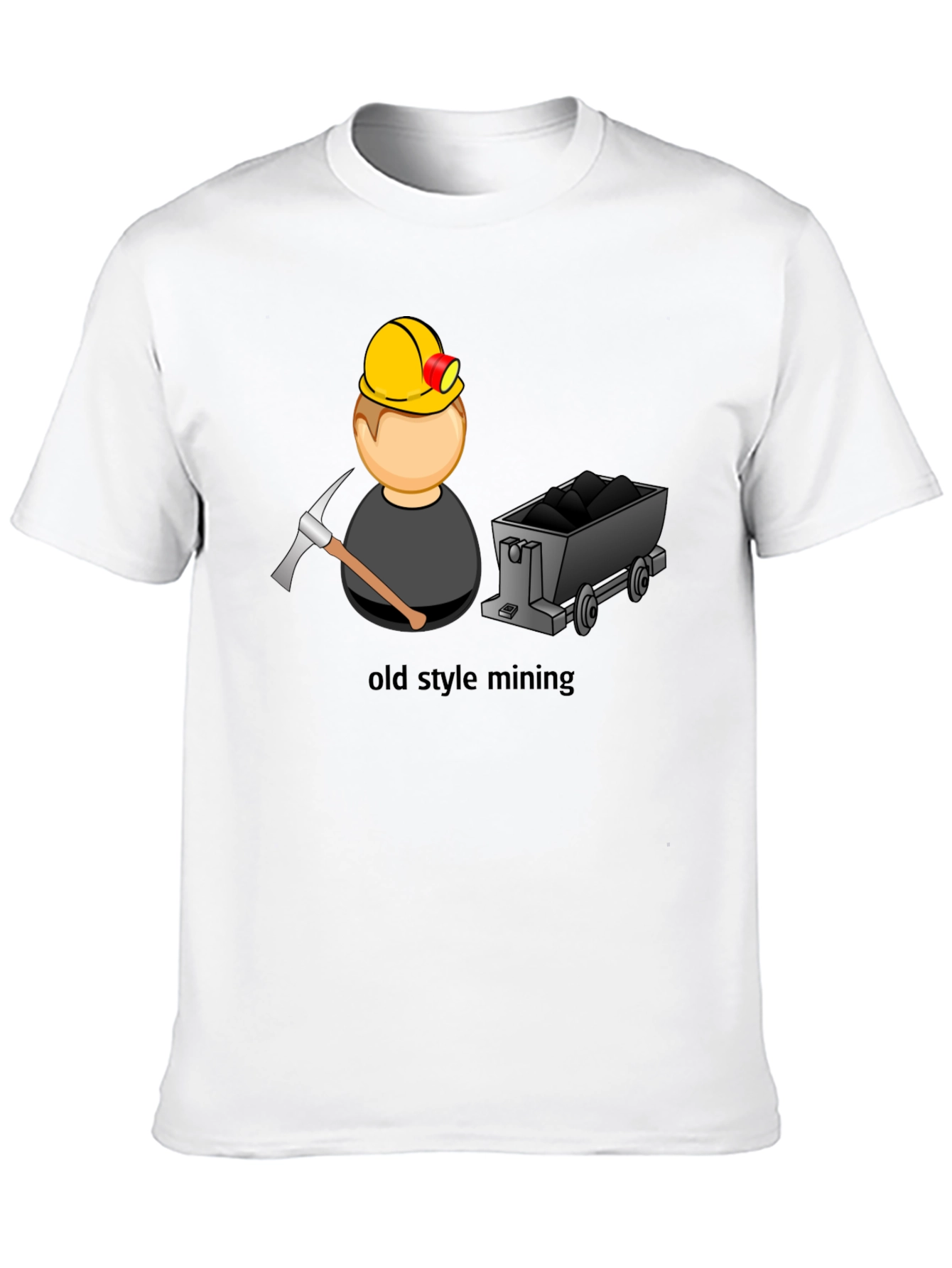 Black Old Style Mining T-Shirt - Classic Design view 10