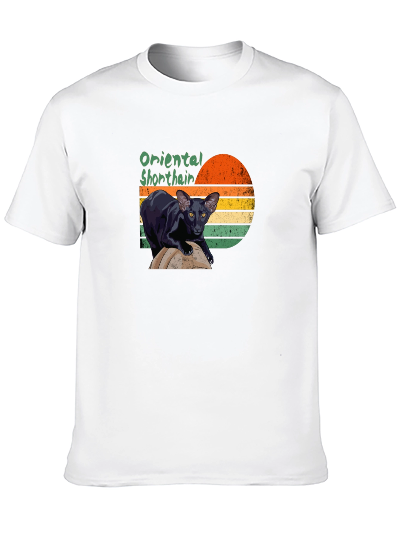 Black Oriental Shorthair Cat T-Shirt view 10