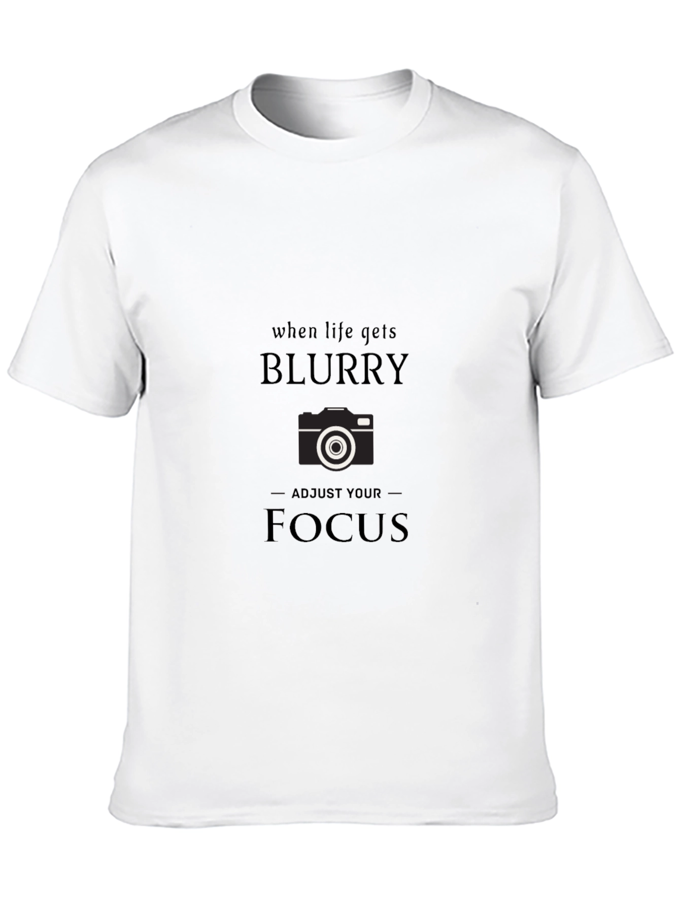 Black Blurry Focus Camera Graphic Tee - Black Cotton T-Shirt view 10