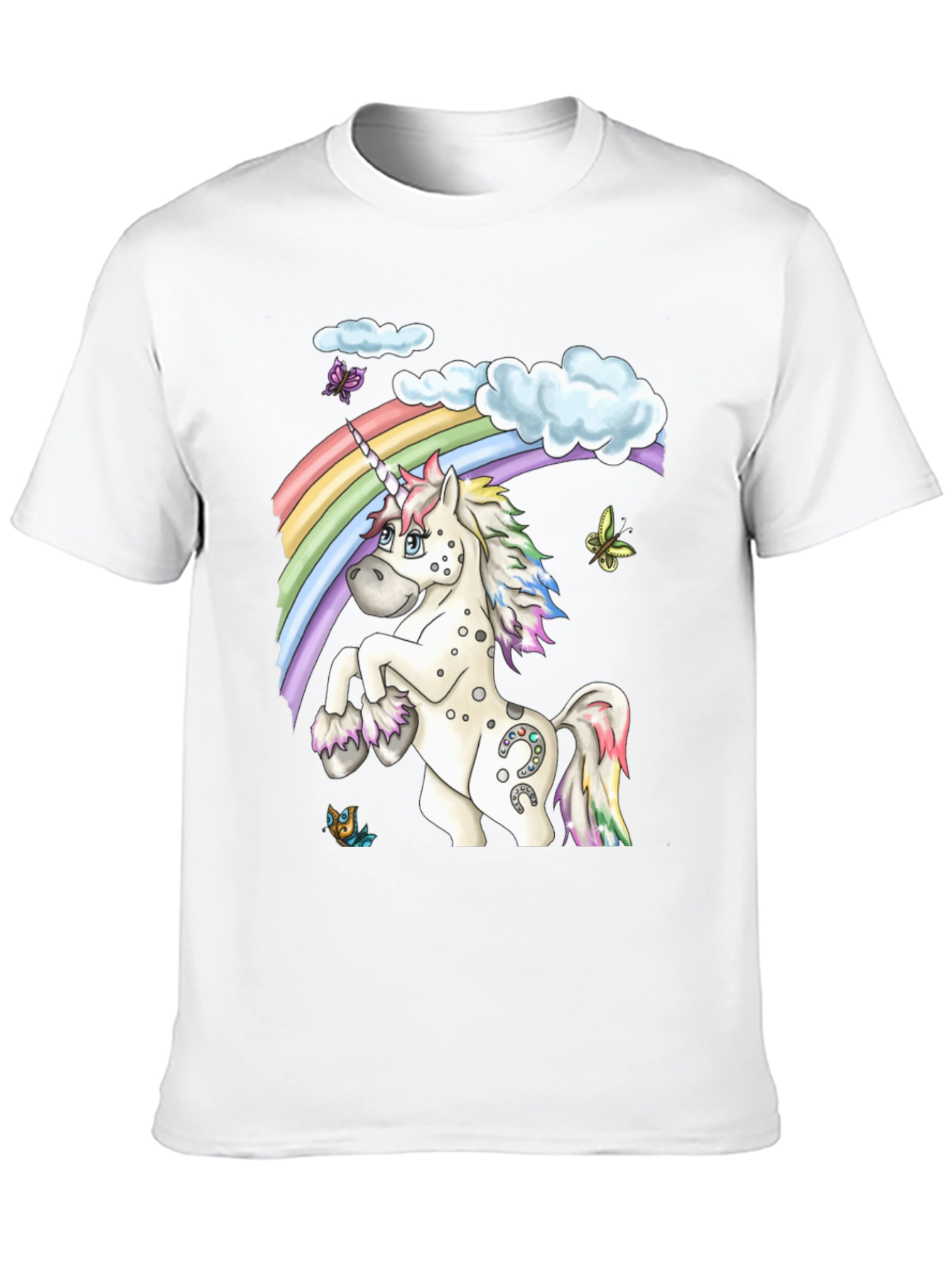 Black Unicorn Rainbow Graphic Tee - Black Casual Shirt view 10