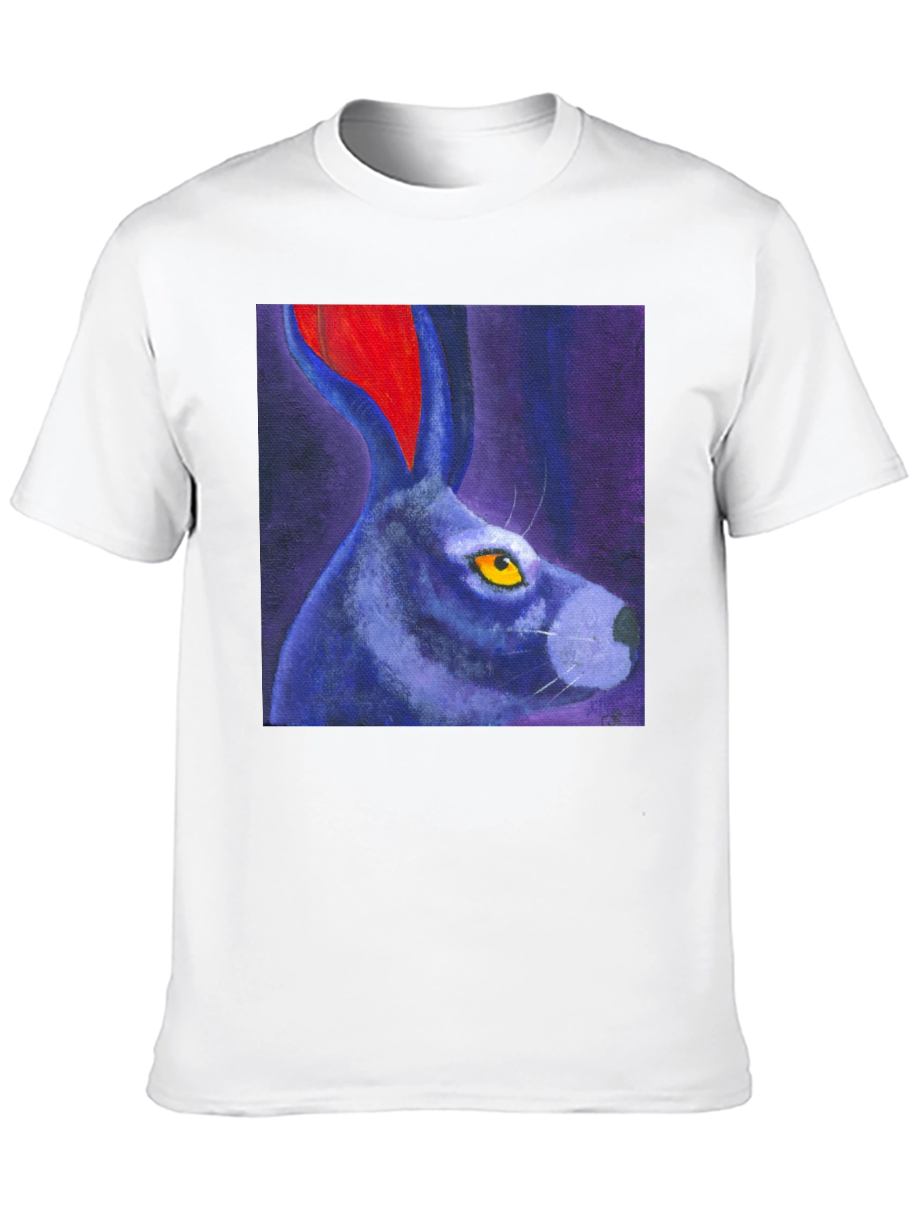 Black Rabbit Art Print Tee - Unique Graphic T-Shirt view 10
