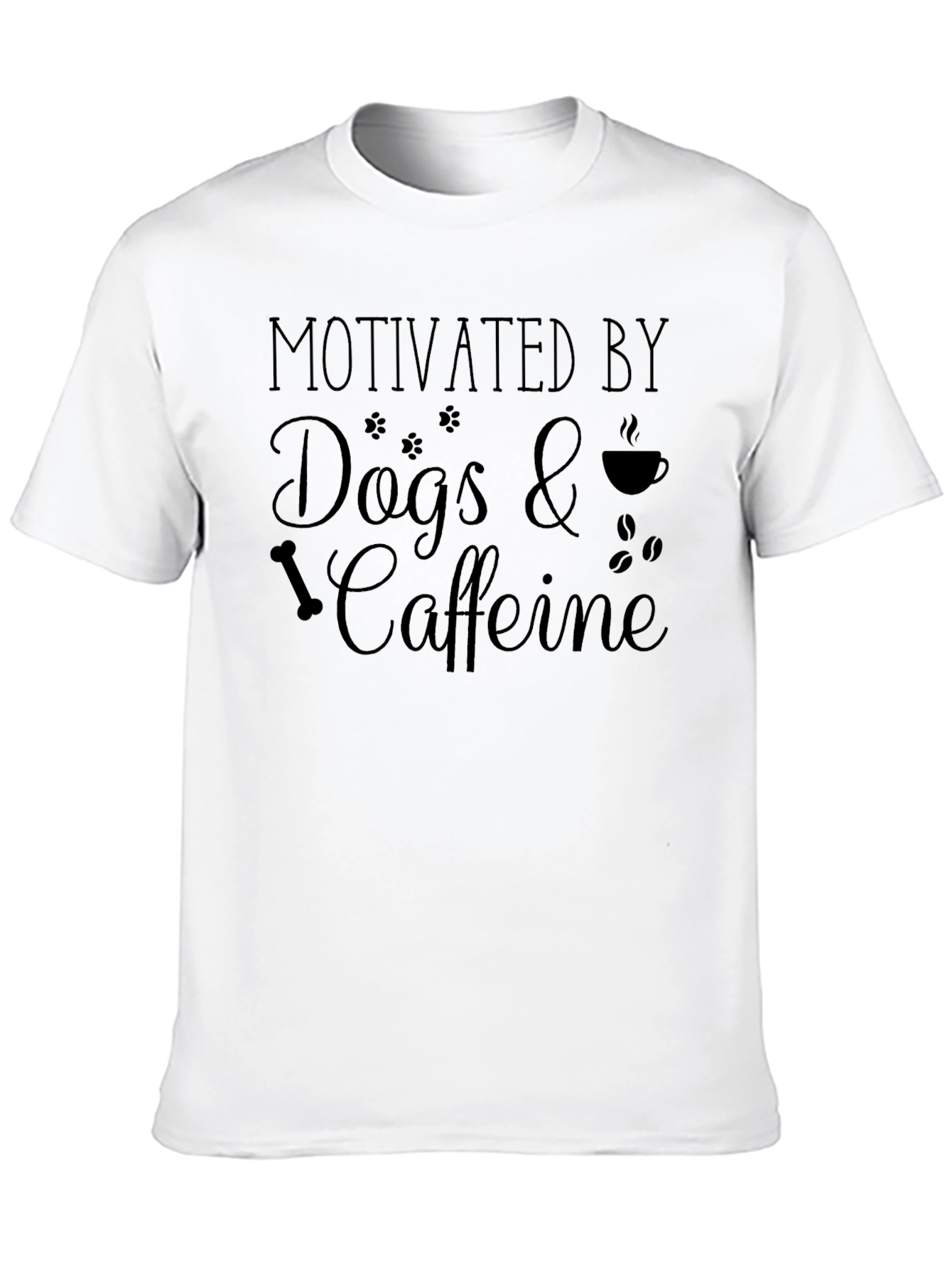 Black Motivated by Dogs & Caffeine Black T-Shirt view 10