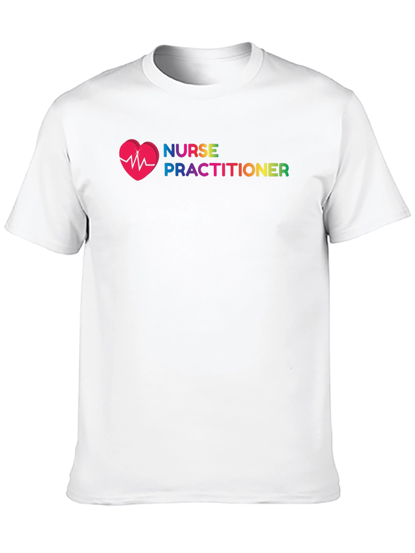 Nurse Practitioner Rainbow Heartbeat T-Shirt - 10