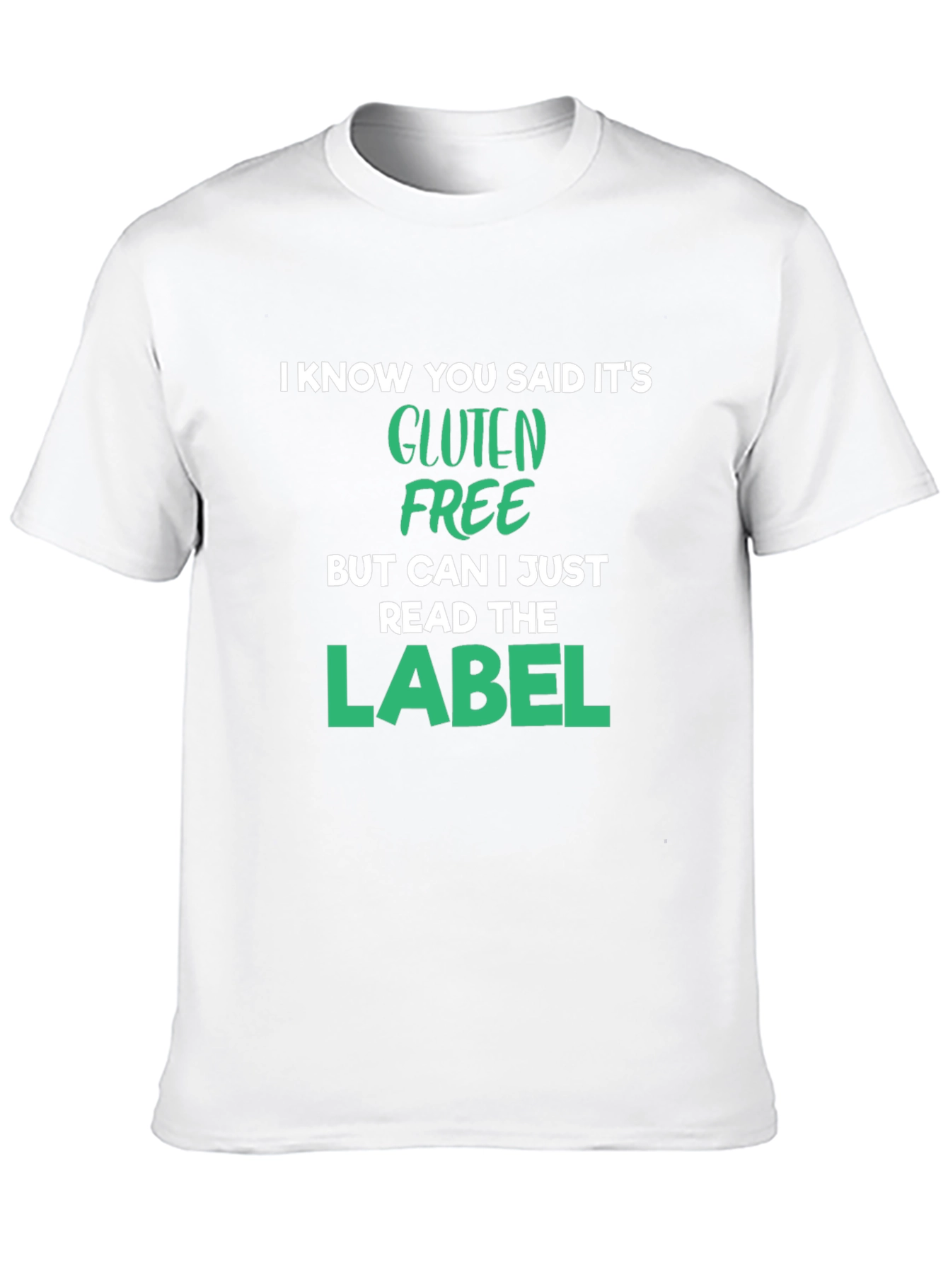 Black Gluten Free Label T-Shirt Funny Food Allergy Tee view 10