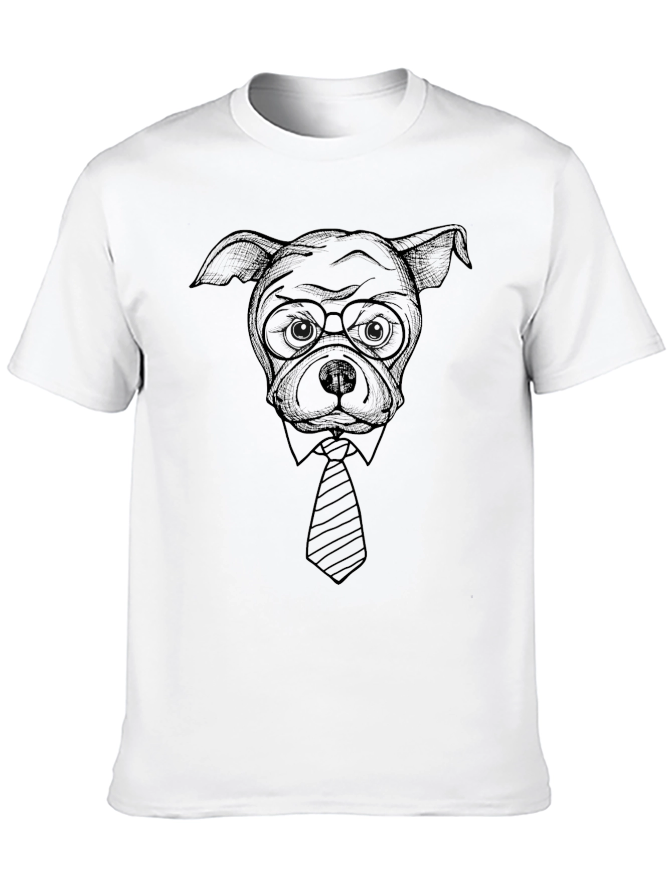 Black Dog in Tie Graphic Tee - Cool Casual Style view 10
