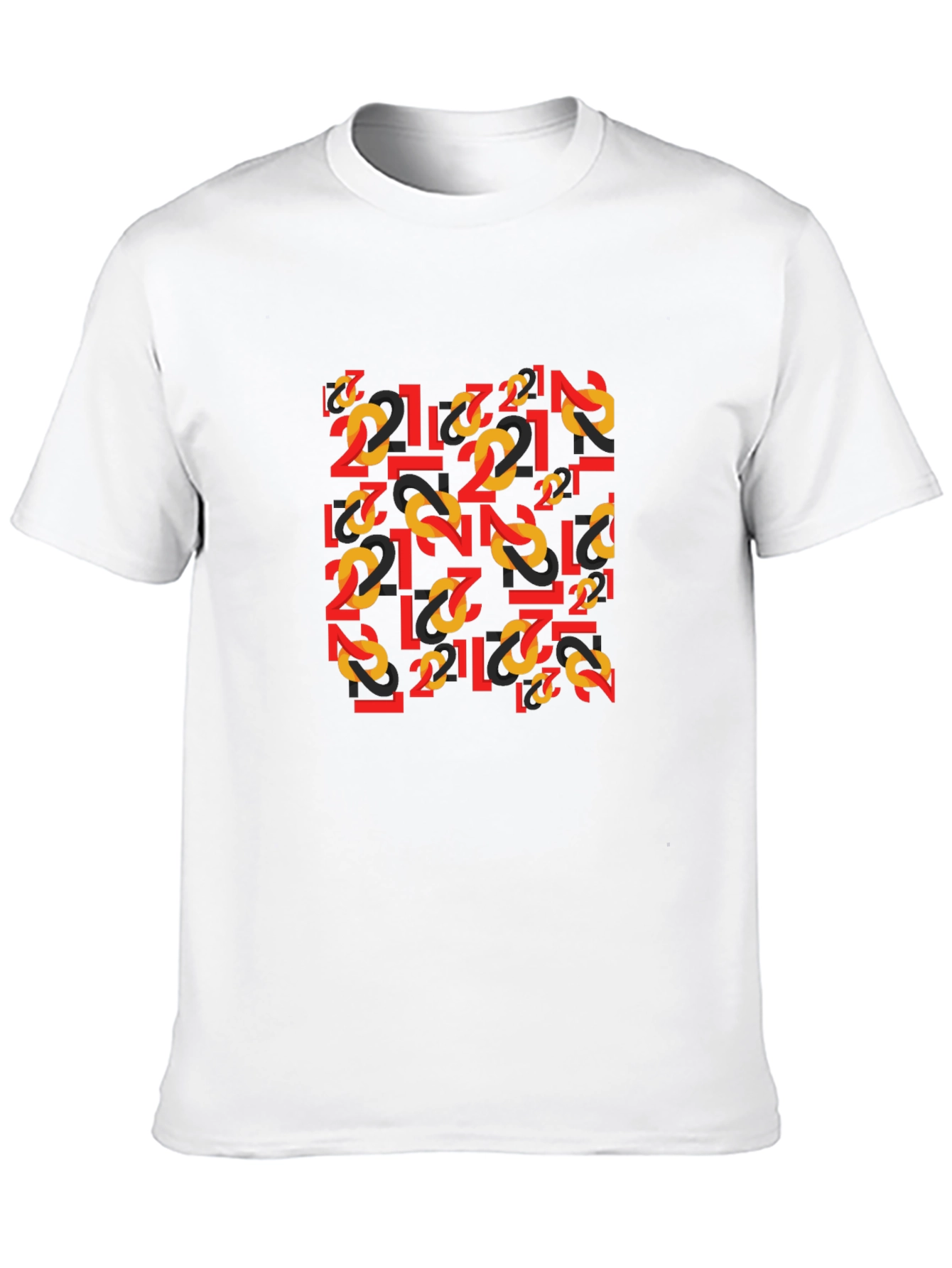 Black Bold Number Pattern Tee - Statement Graphic T-Shirt view 10