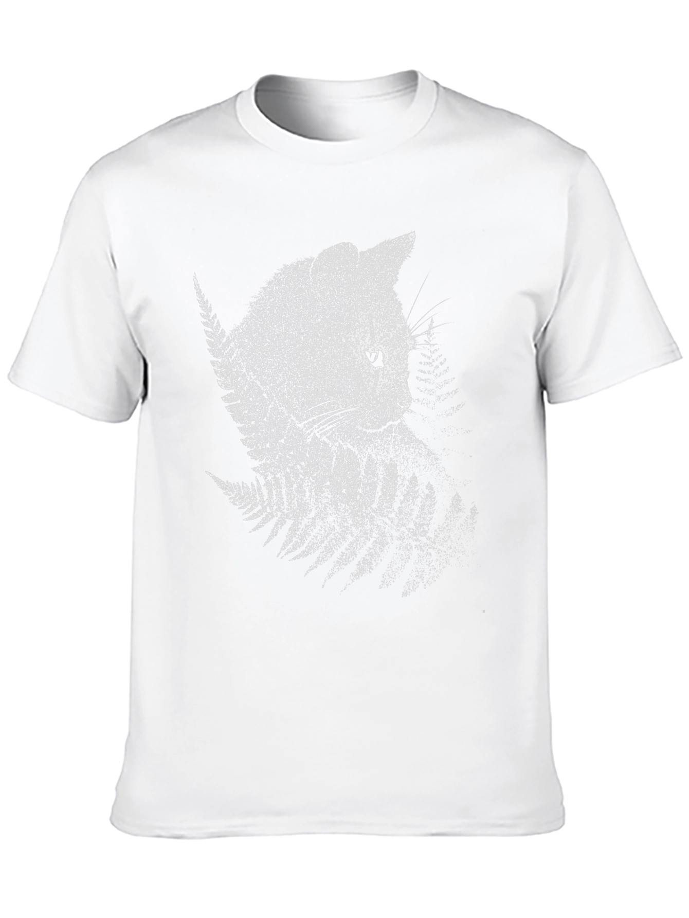Black Cat Fern T-Shirt - Nature Inspired Graphic Tee view 10