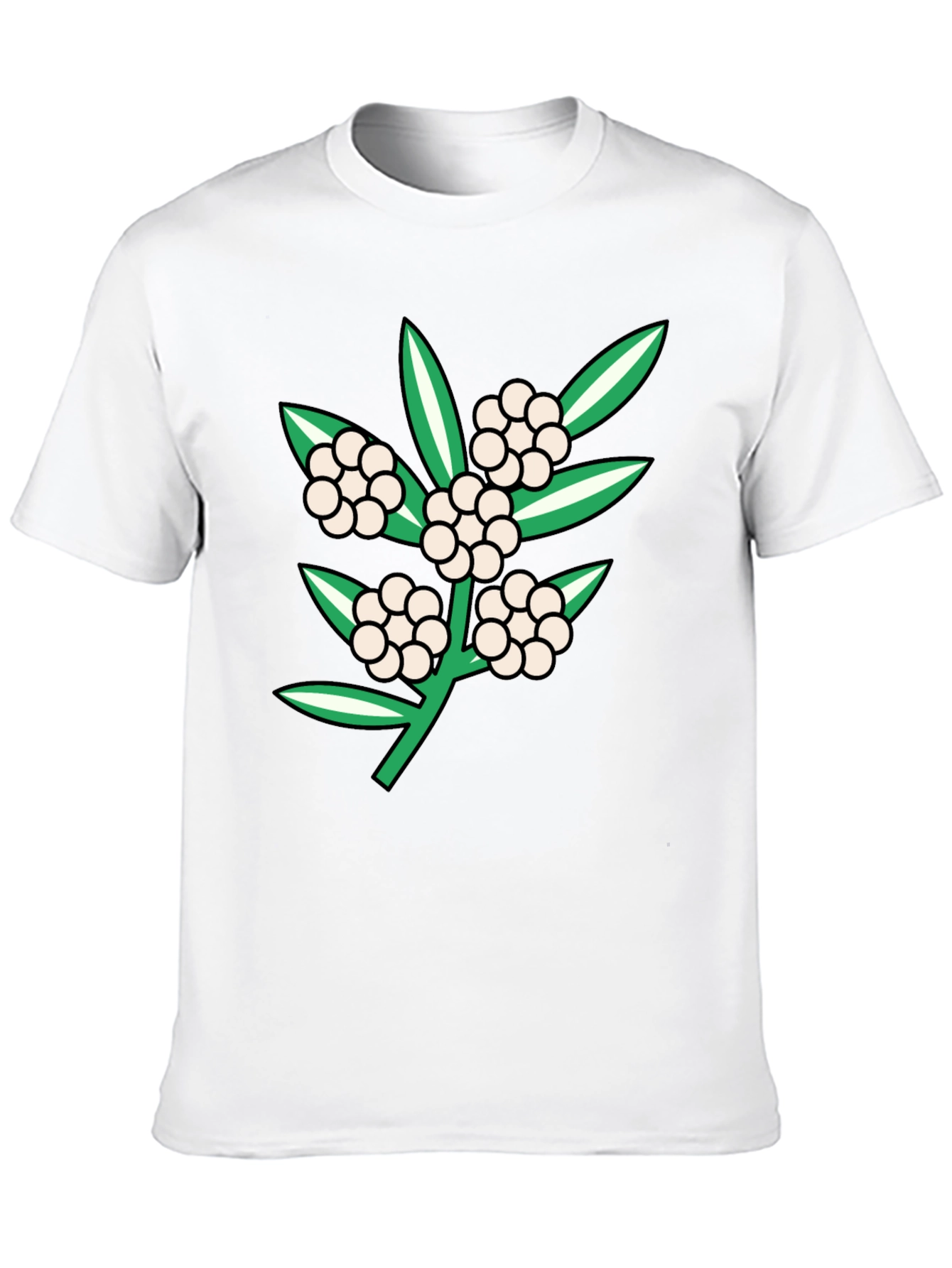 Black Floral Design Tee - Black Cotton Blend view 10