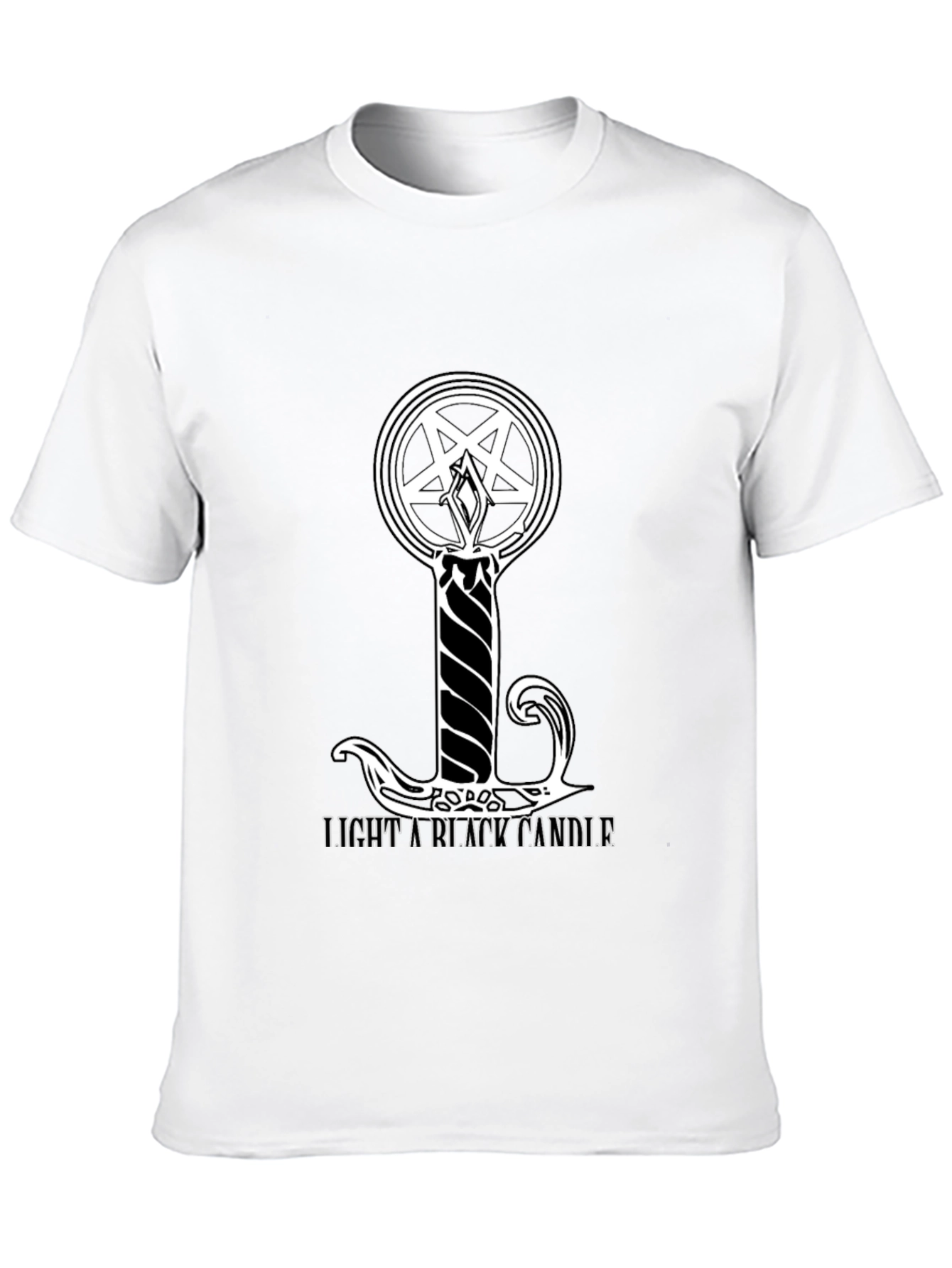 Black Black T-Shirt: Light a Black Candle Design view 10