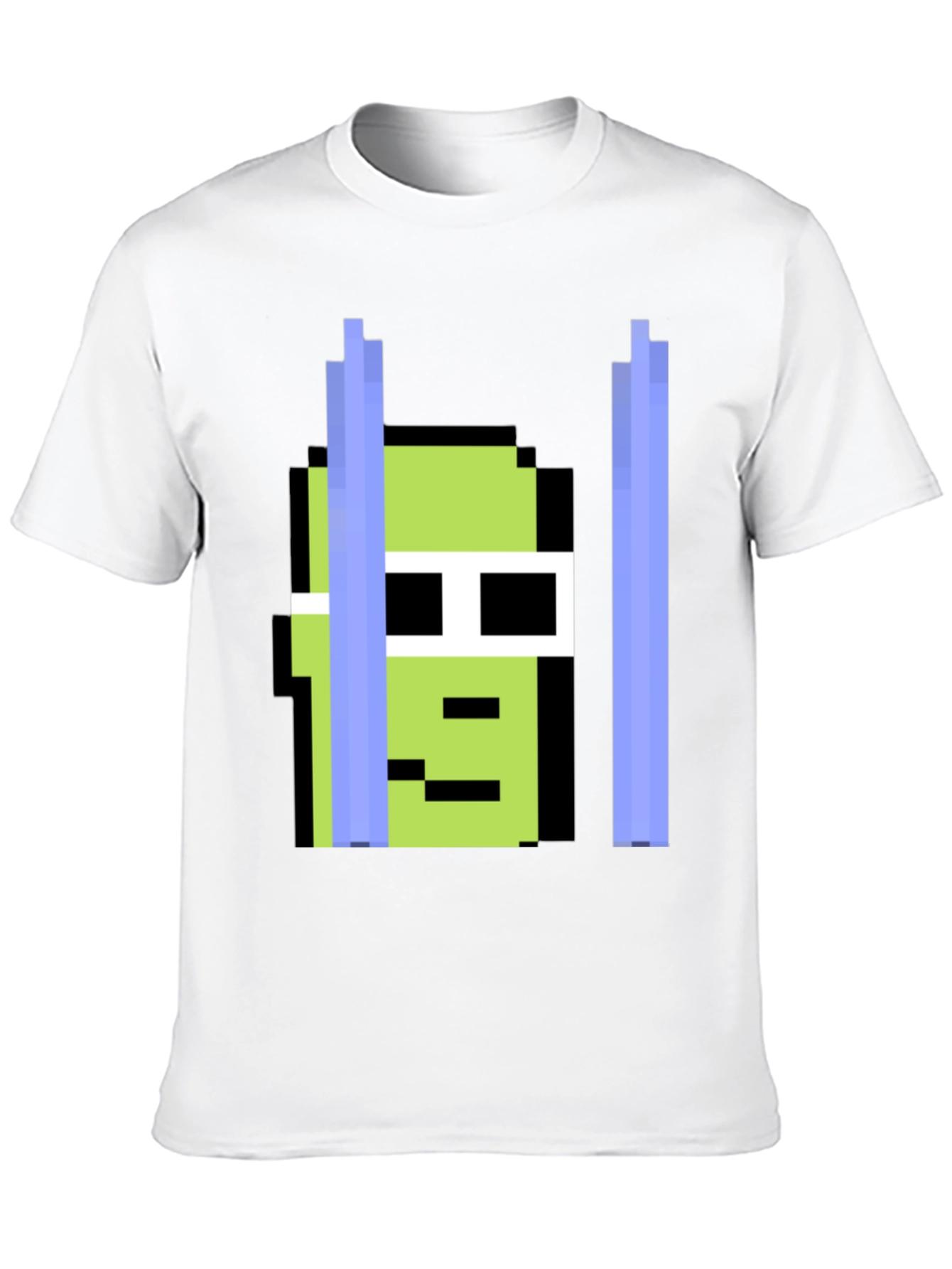 Black Pixelated Green Character Tee view 10