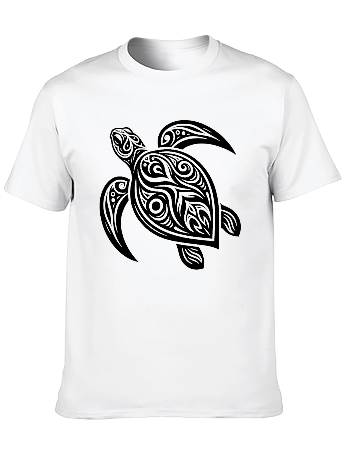 Black Tribal Turtle Graphic Tee - Men's Black T-Shirt view 10