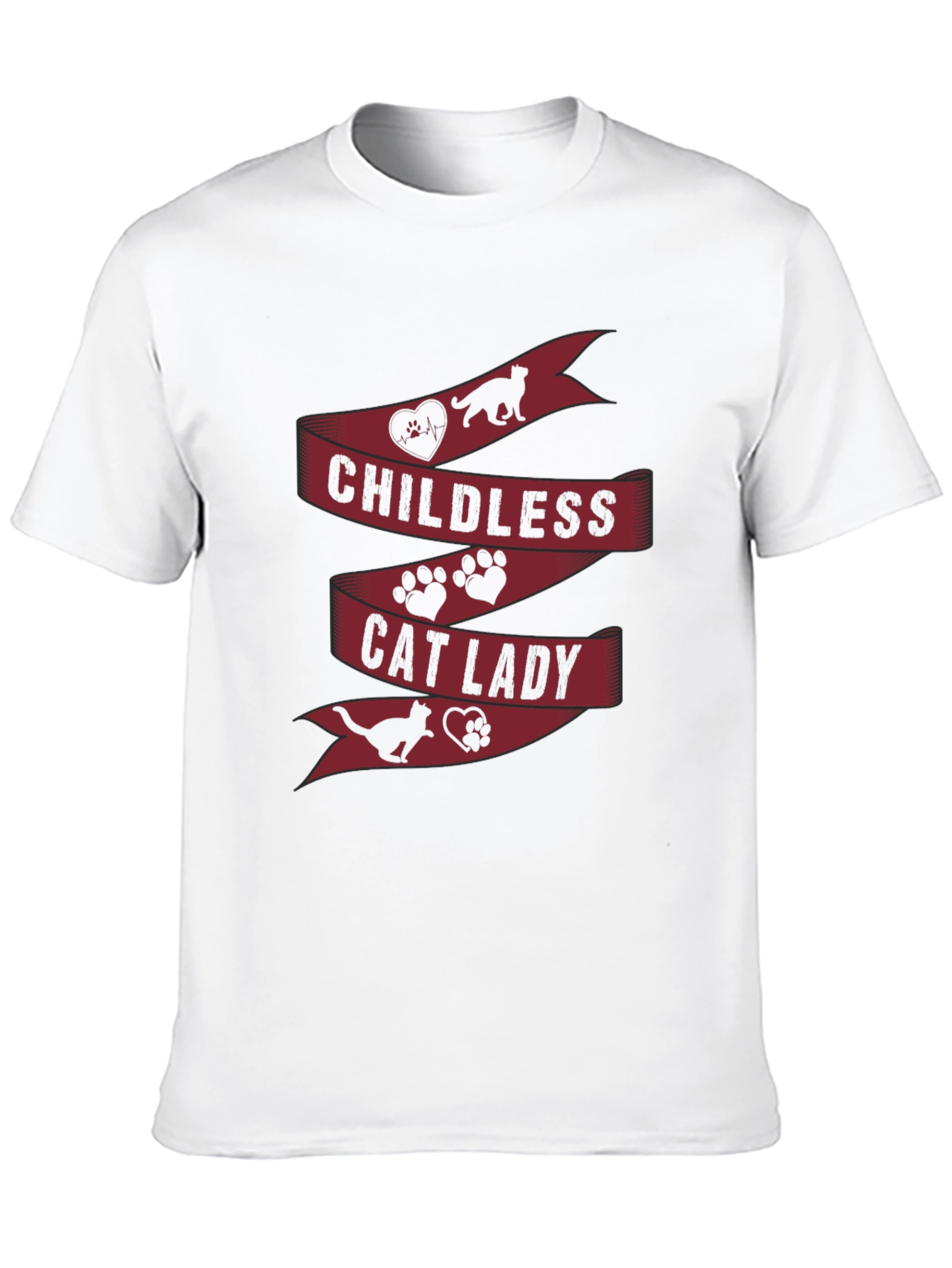 Black Childless Cat Lady T-Shirt - Novelty Graphic Tee view 10