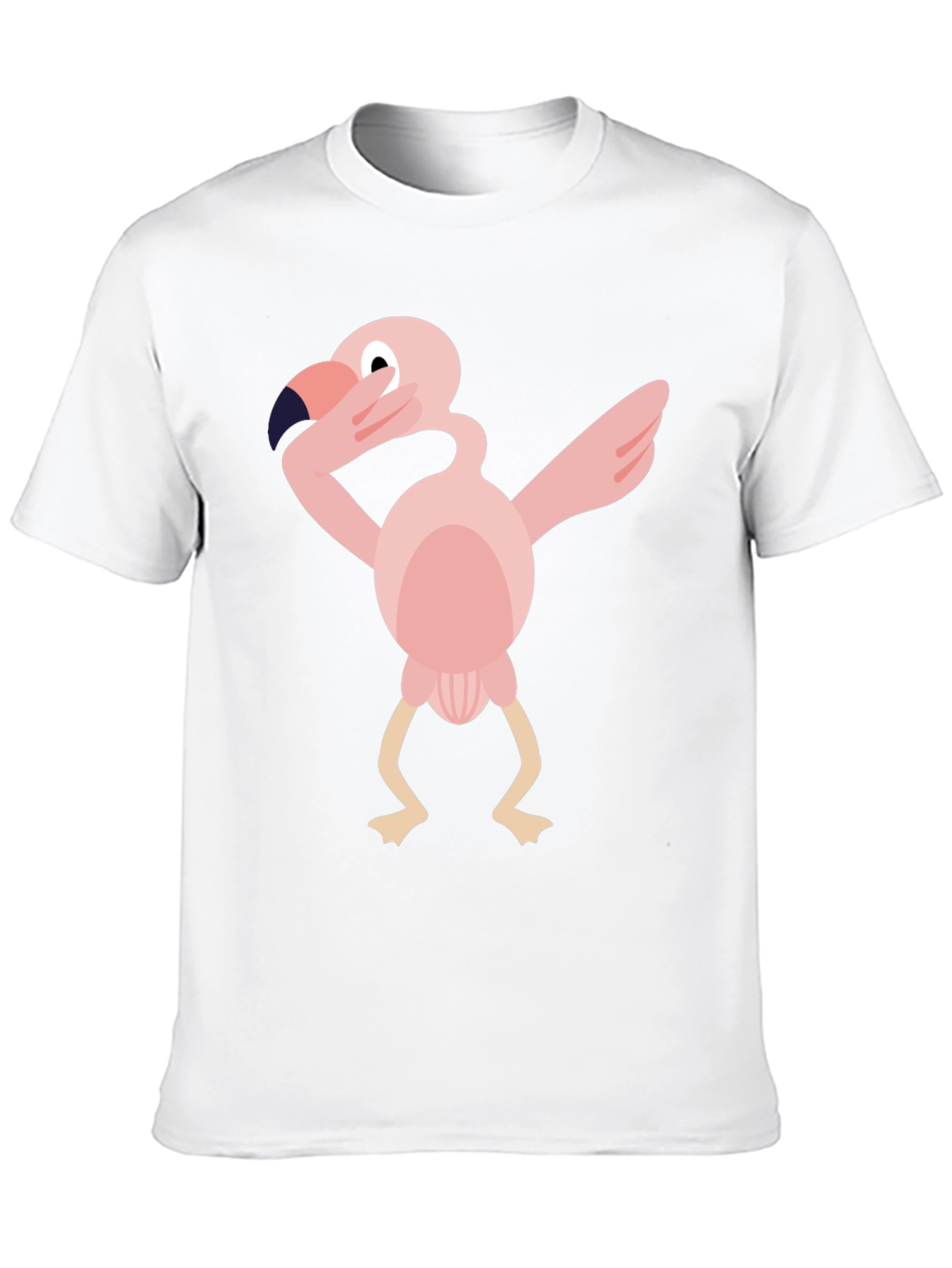 Black Dabbing Flamingo Graphic Tee - Black Cotton T-Shirt view 10