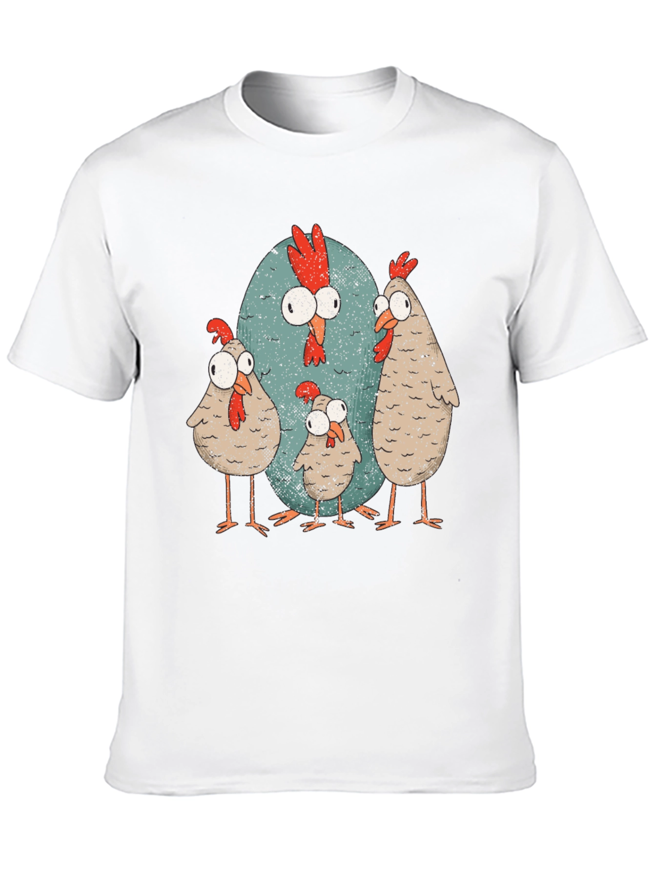 Black Funny Chicken Family Graphic Tee - Quirky Casual Wear view 10