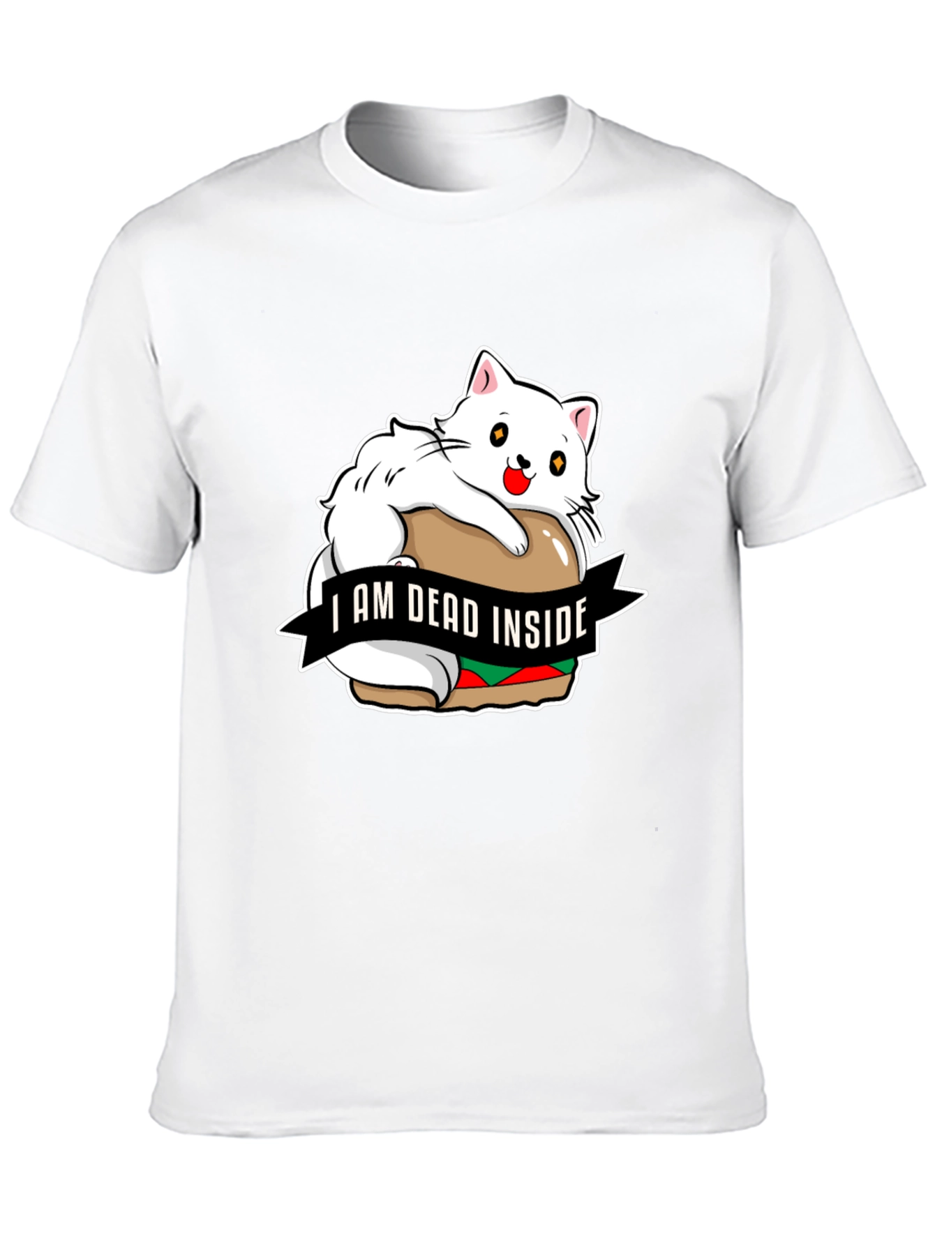 Black I Am Dead Inside Cat T-Shirt view 10