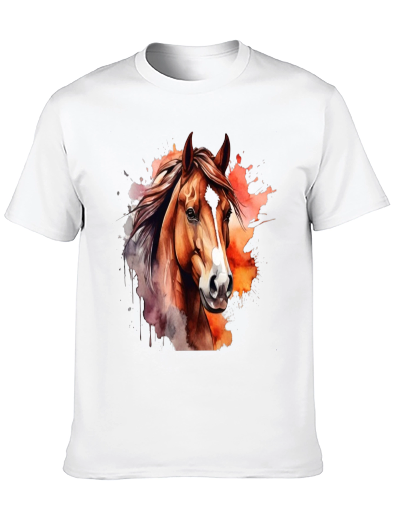 Black Horse Watercolor Graphic T-Shirt - Stylish Men's Tee view 10