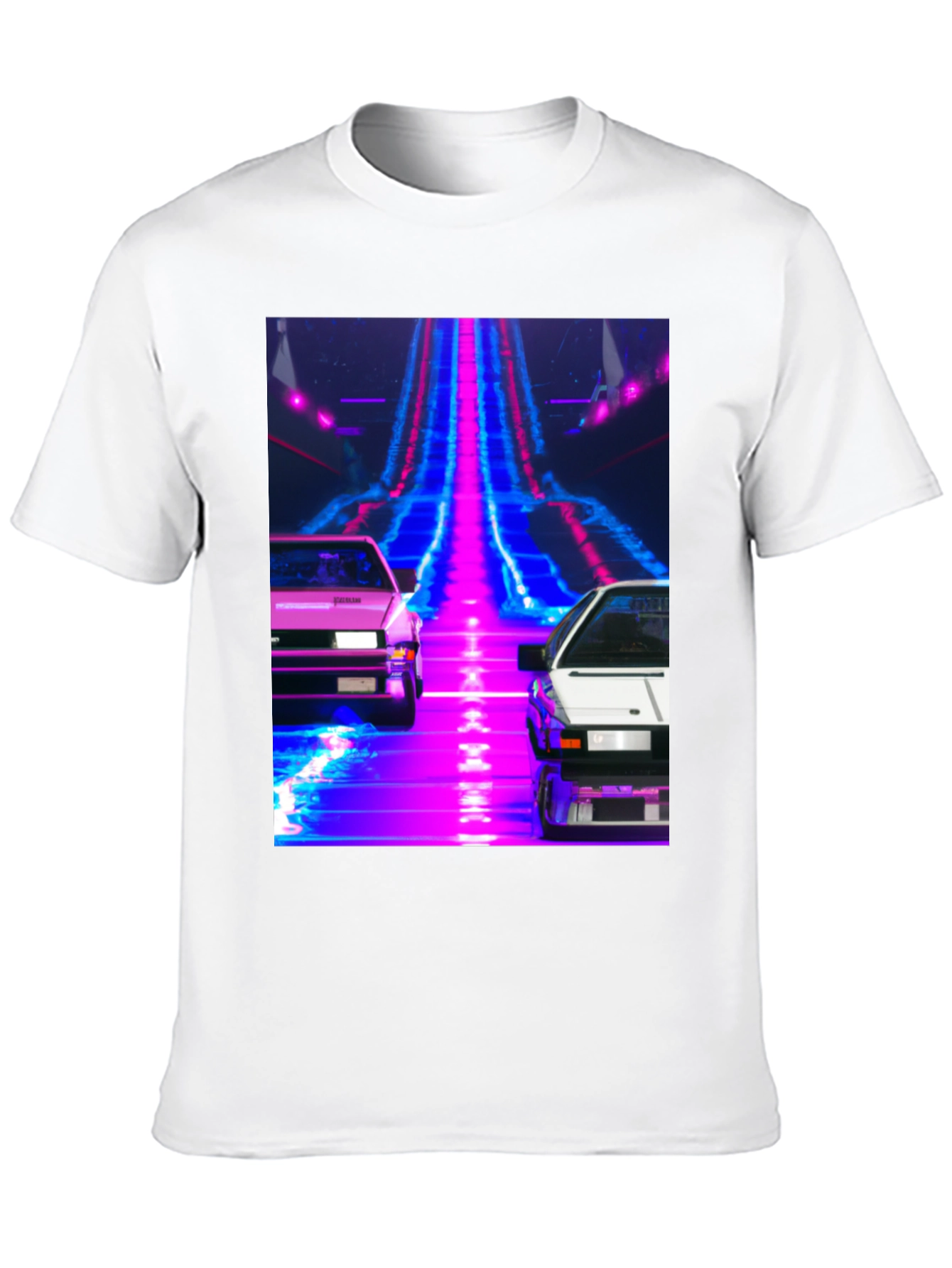 Black Retro Wave Car T-Shirt view 10